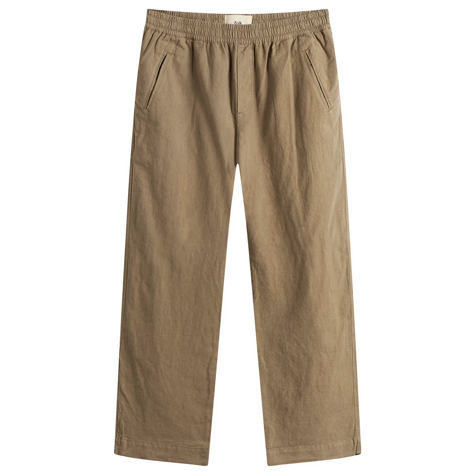 Folk Men's Drawcord Assembly Pant Khaki Cotton Linen