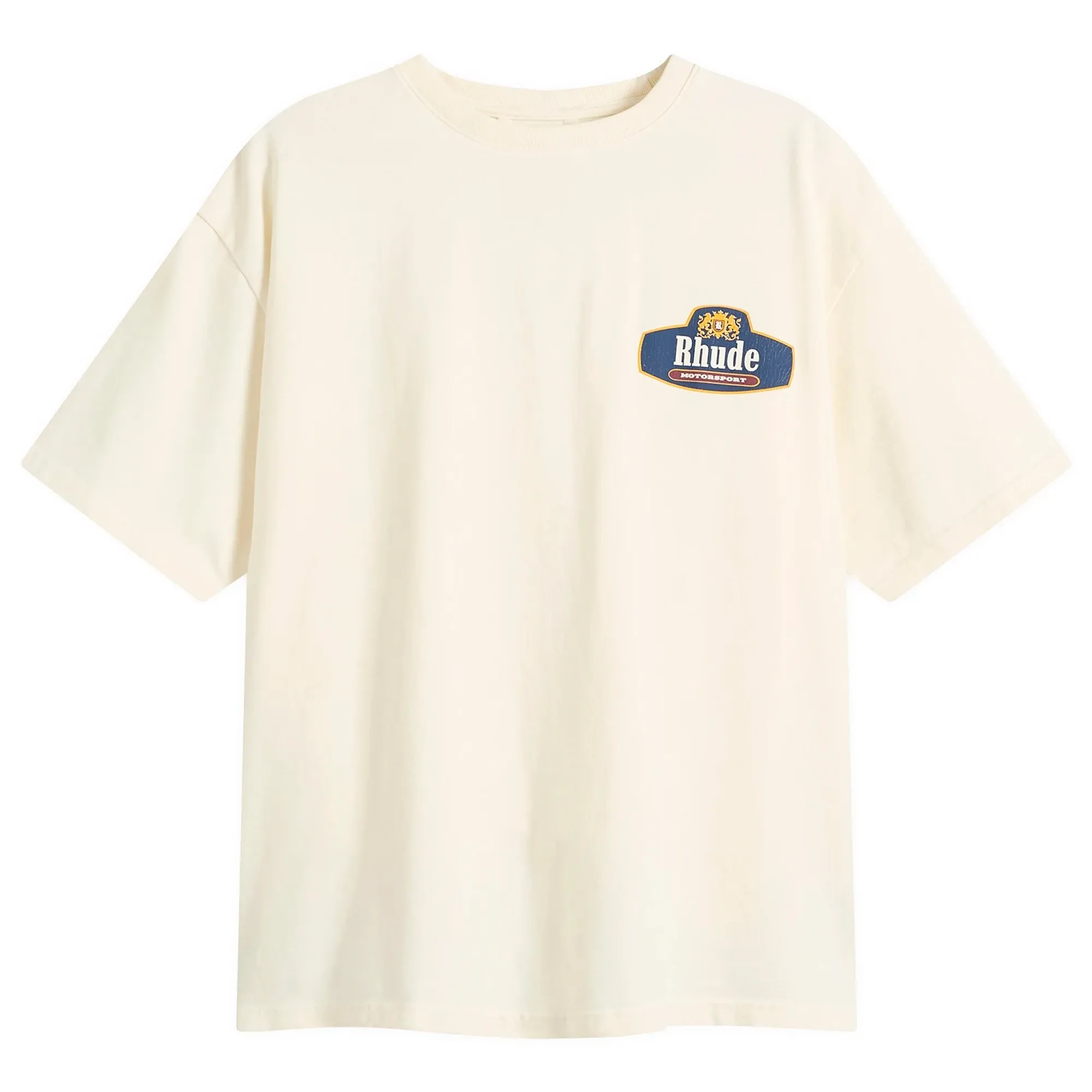 Rhude Men's Racing Crest T-Shirt Vintage White/ Navy