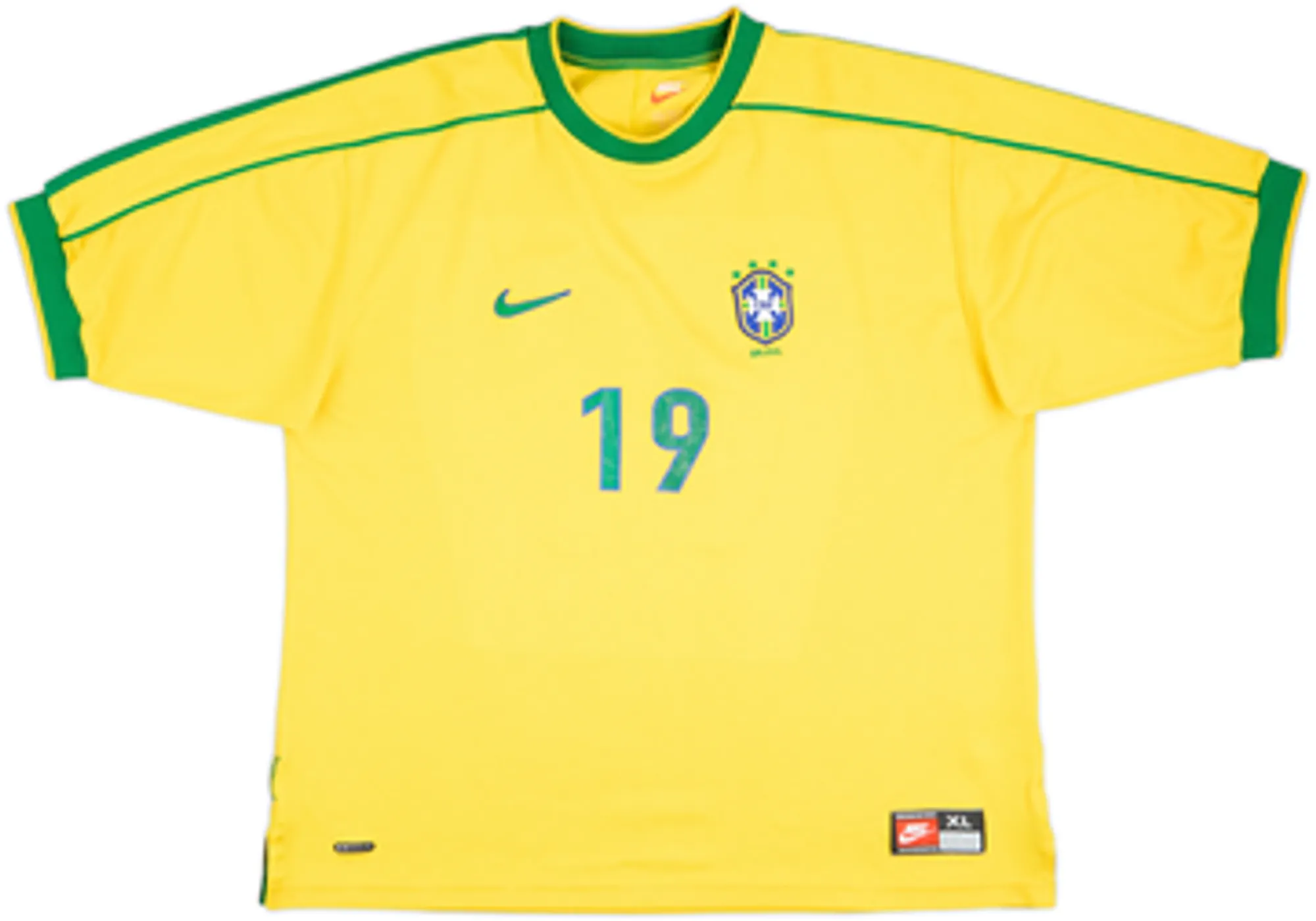 1998-00 Brazil Home Shirt Denilson #19 - 6/10 - (XL)