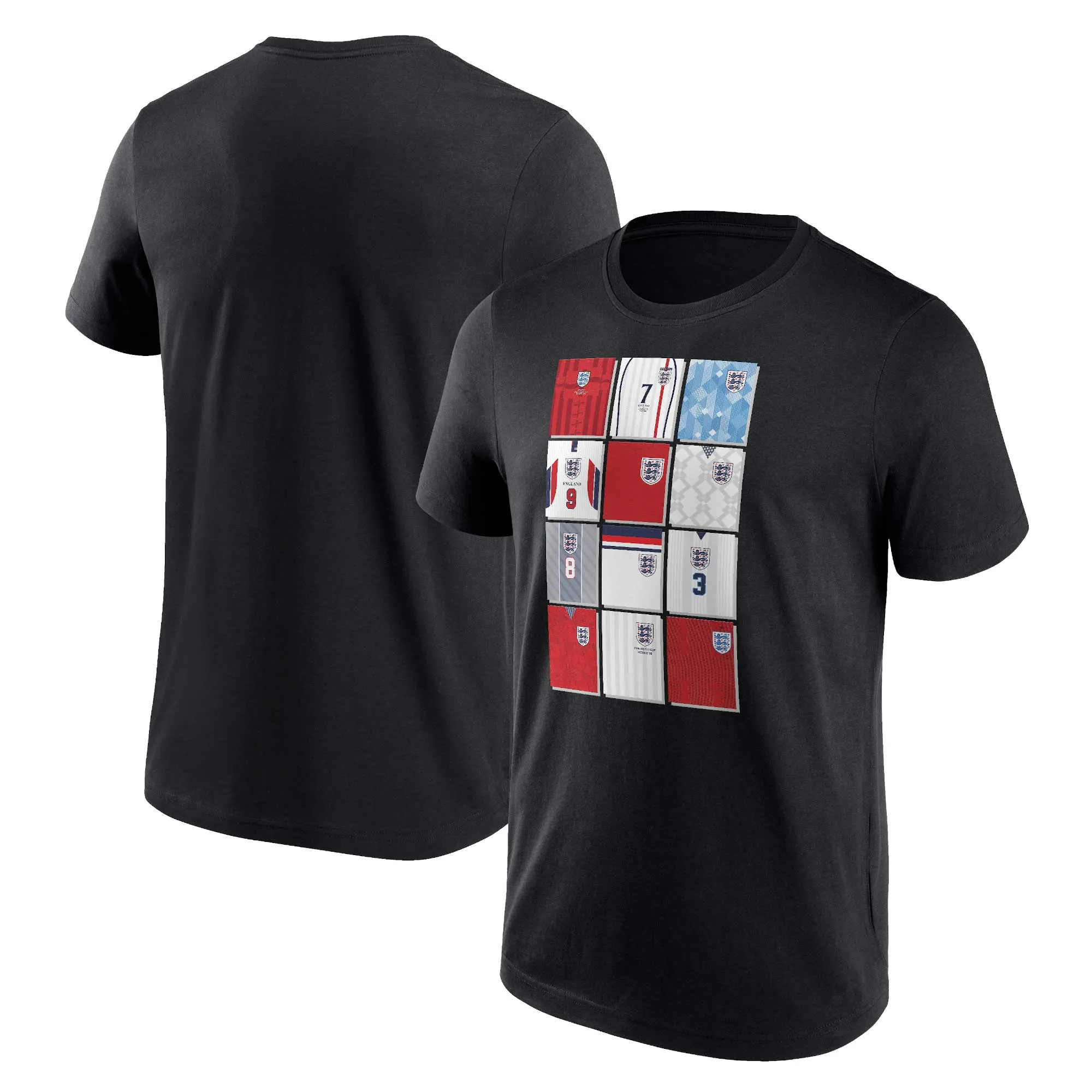 England History of Kits Graphic T-Shirt - Black - Mens