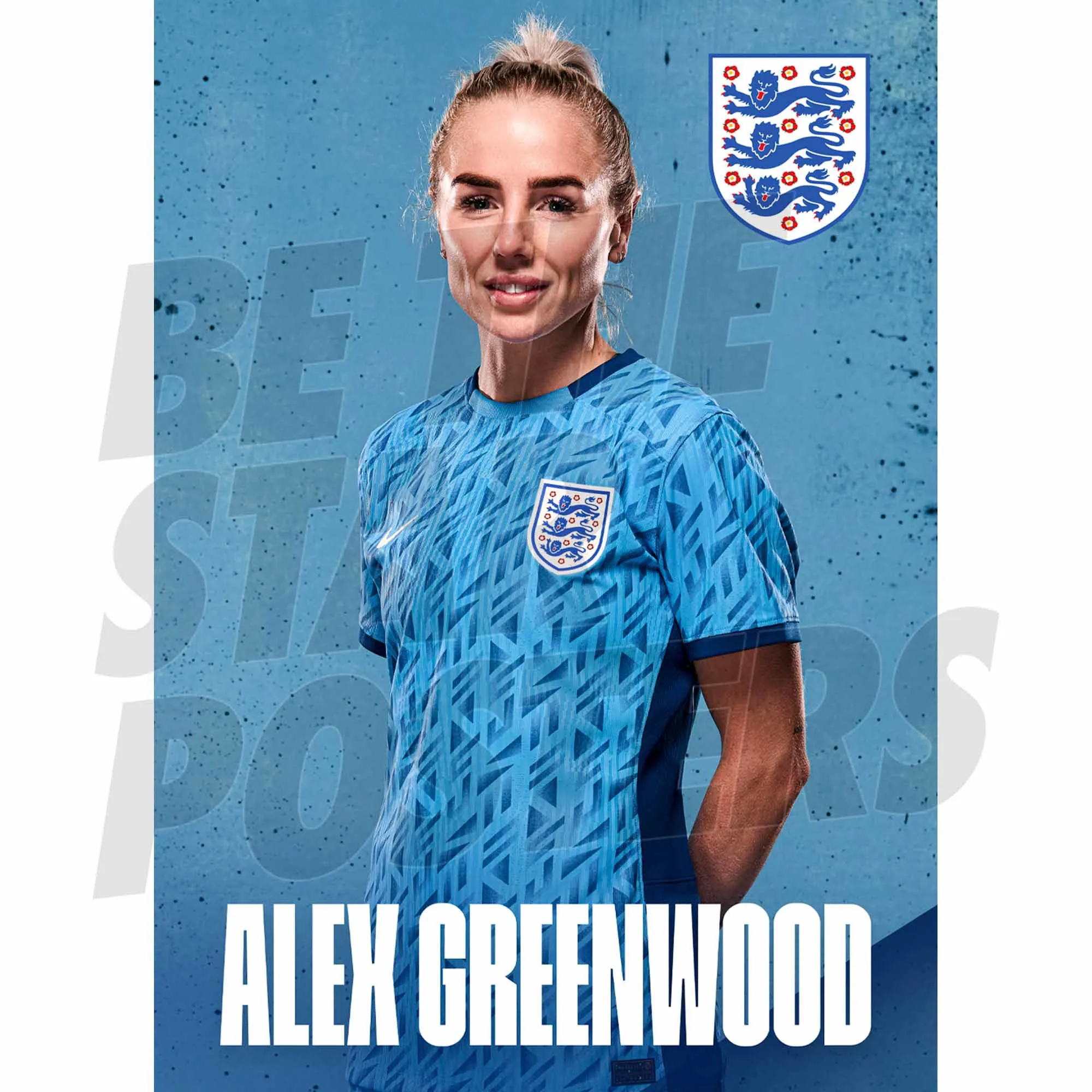 England Alex Greenwood Headshot Away Poster A3