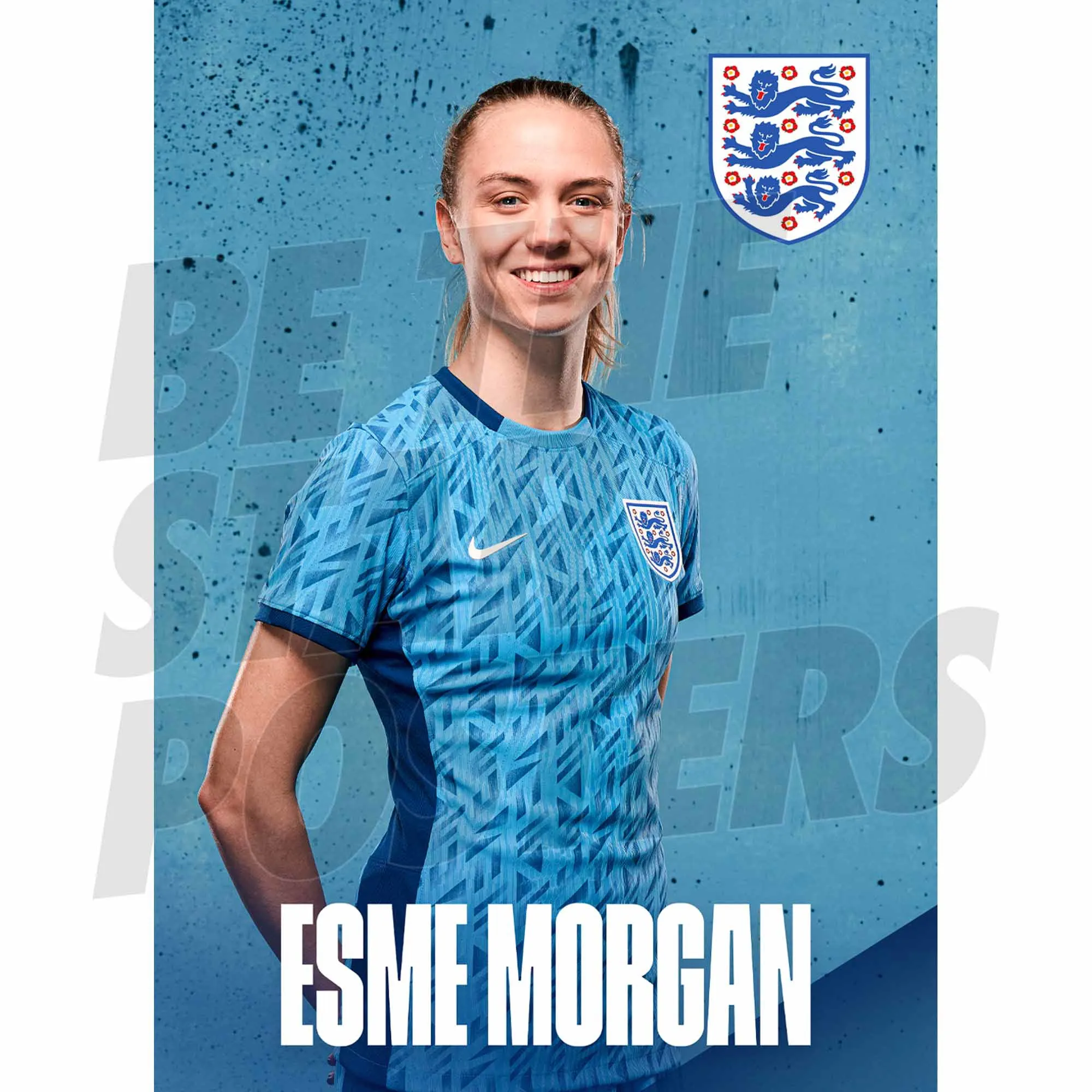 England Esme Morgan Headshot Away Poster A3