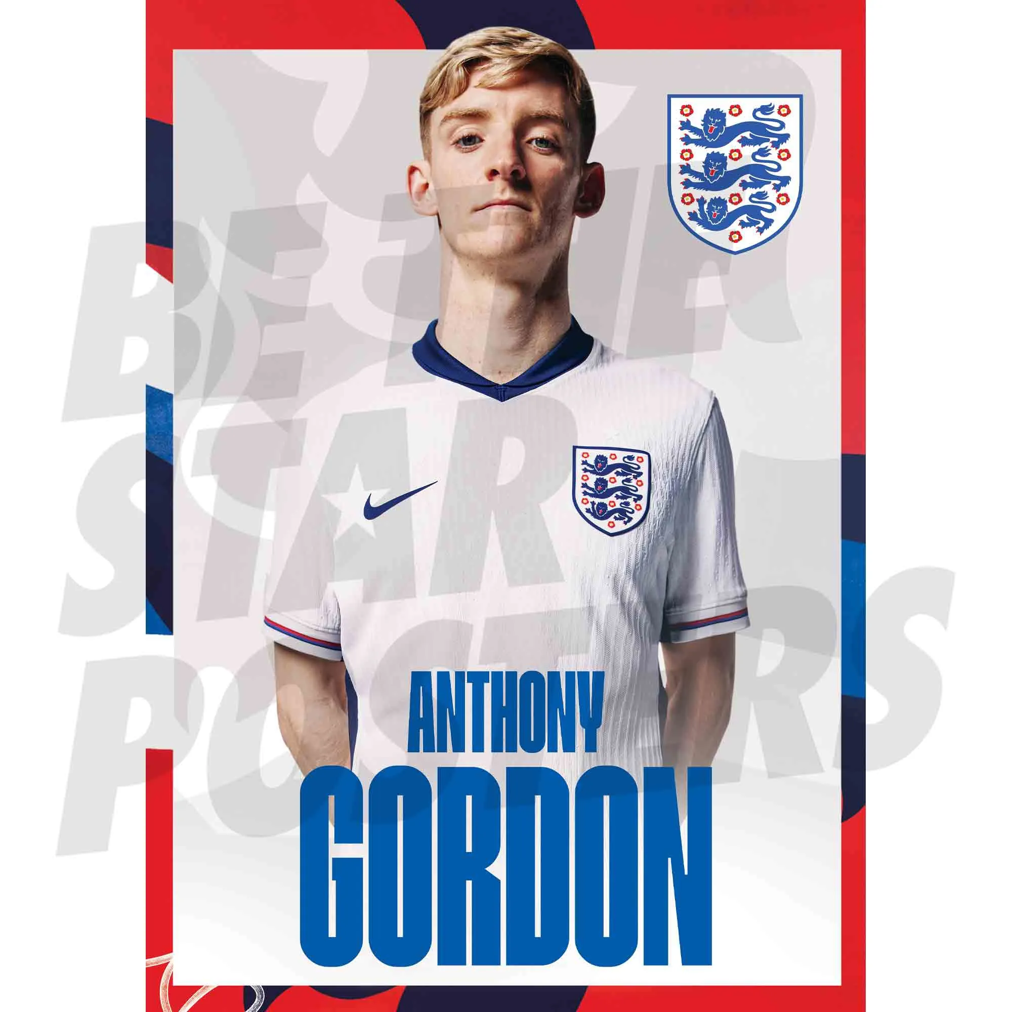 England Anthony Gordon Headshot A3 Poster