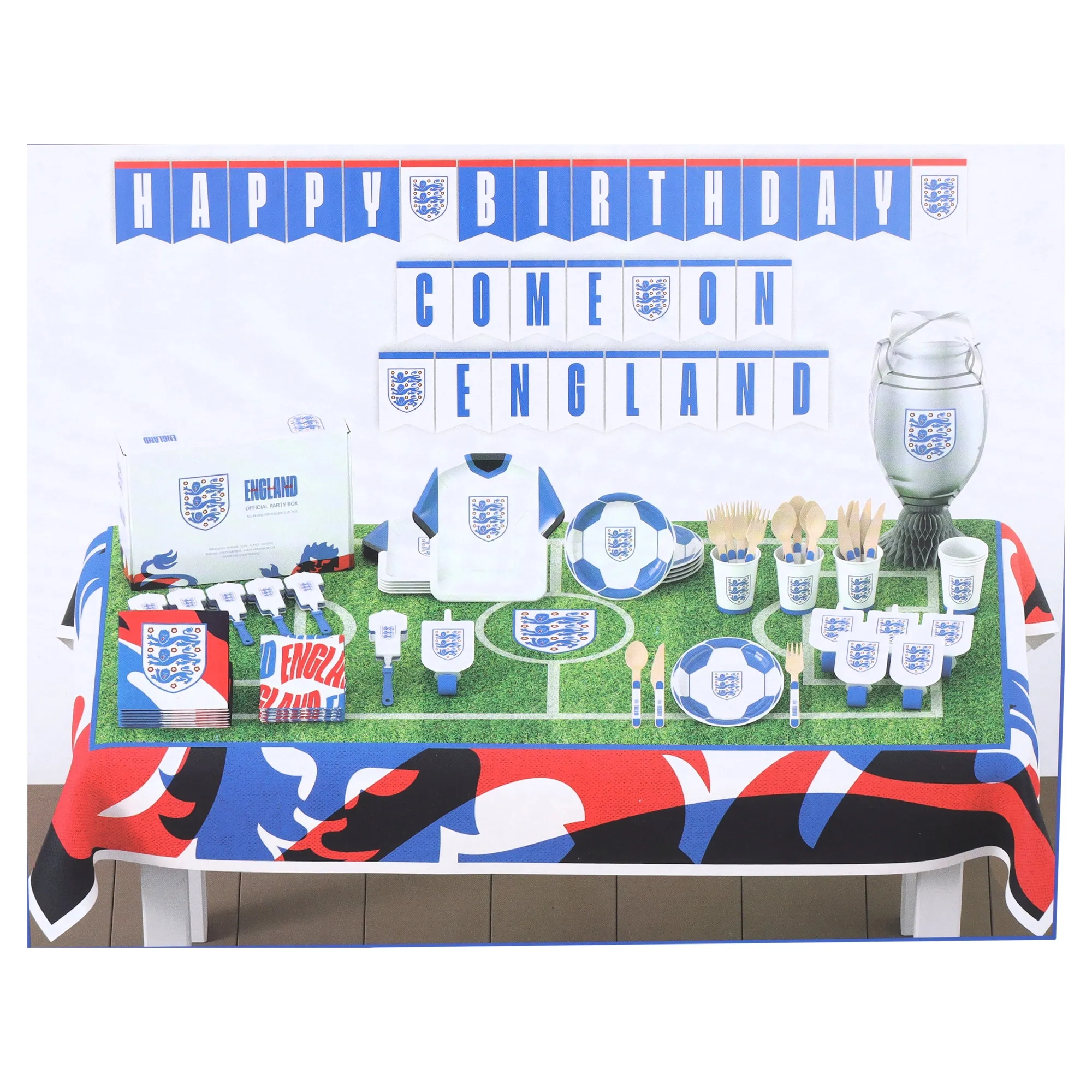 England Official 75 Piece All In One Party Box