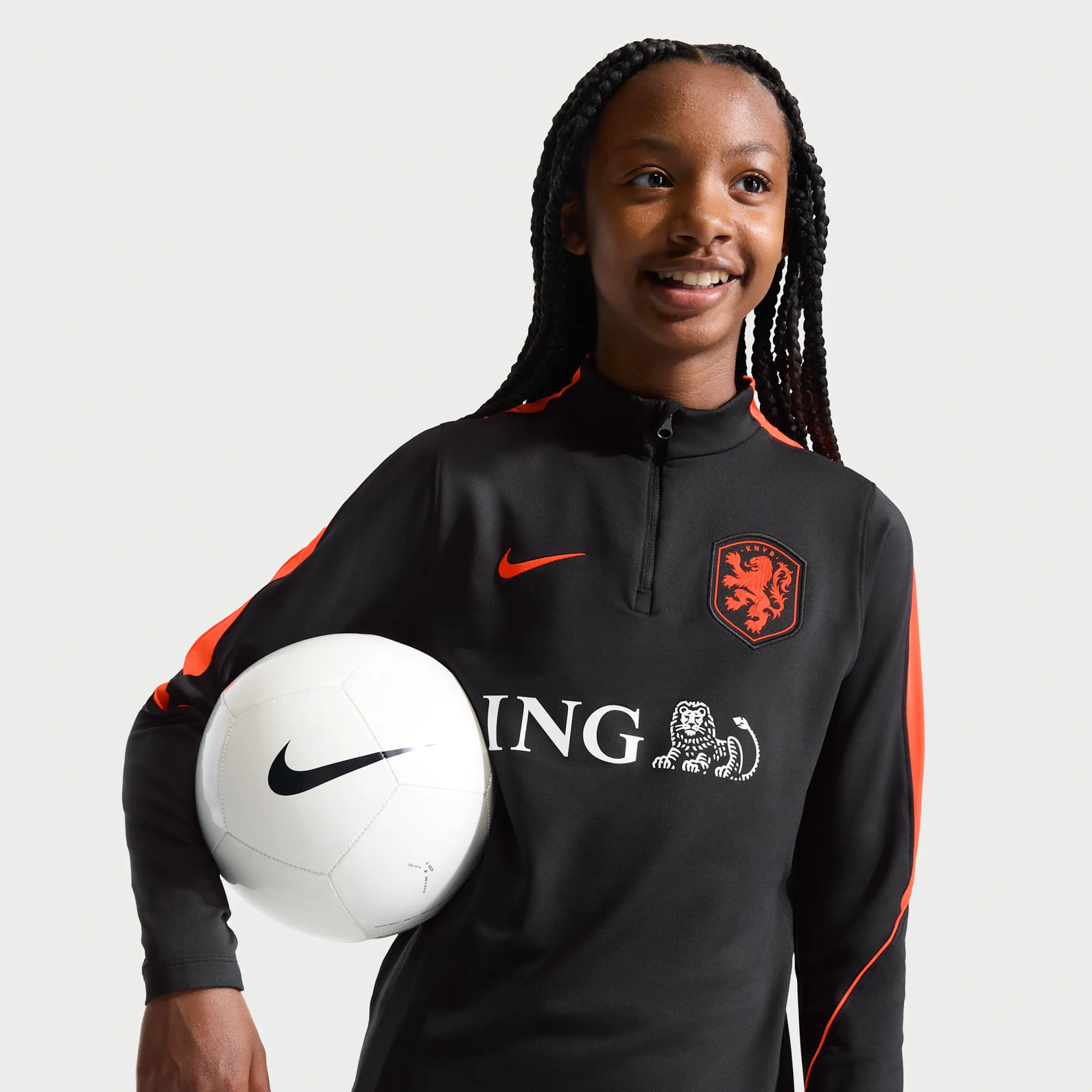 Netherlands Strike Older Kids' Nike Dri-FIT Football Drill Top - Black