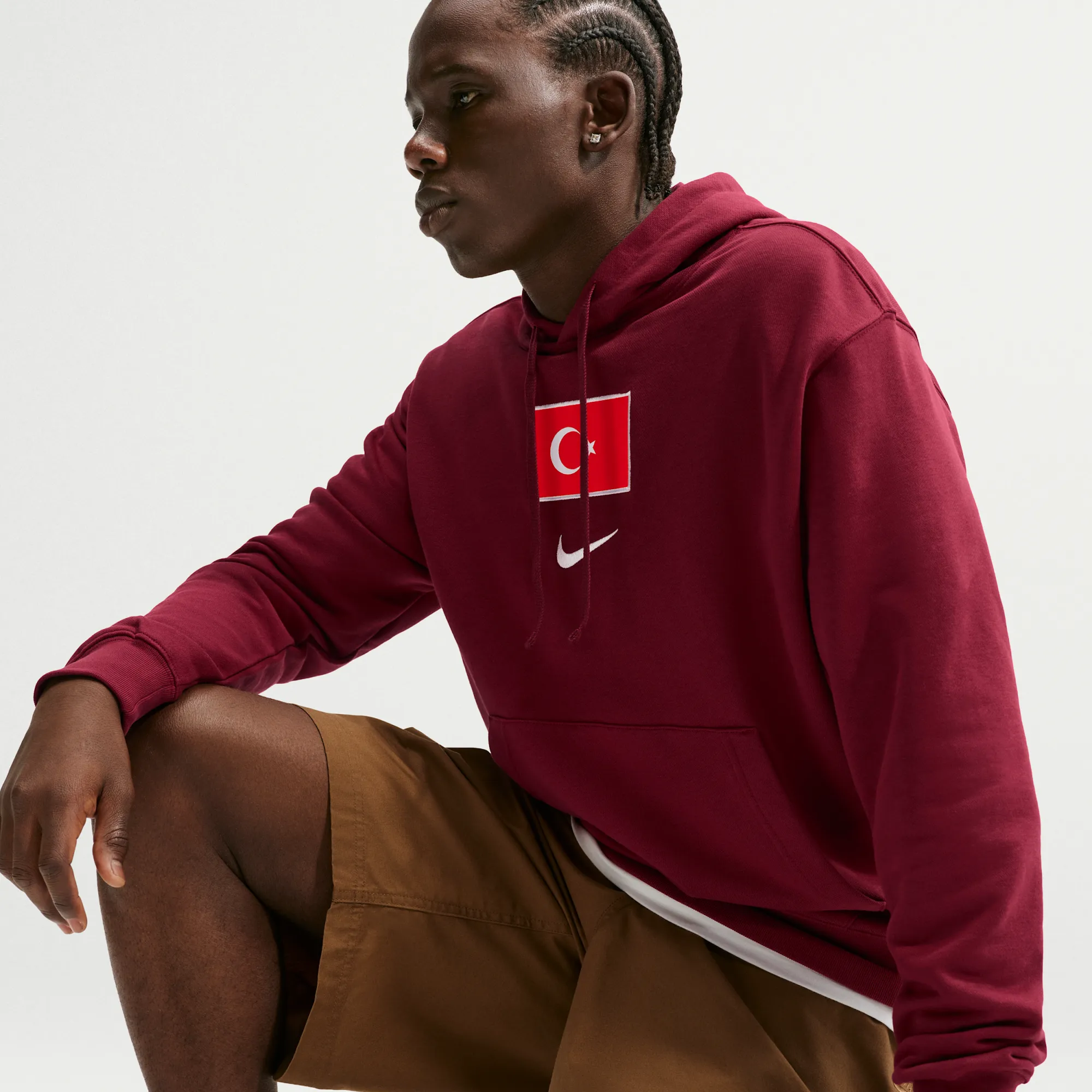 Turkey 2026 Fleece Joggers Men's Nike Pullover Club Hoodie - Red - Fleece