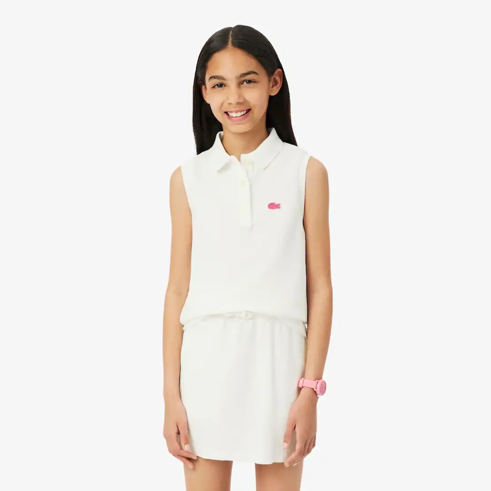 Lacoste Sleeveless Terry Polo Shirt - White