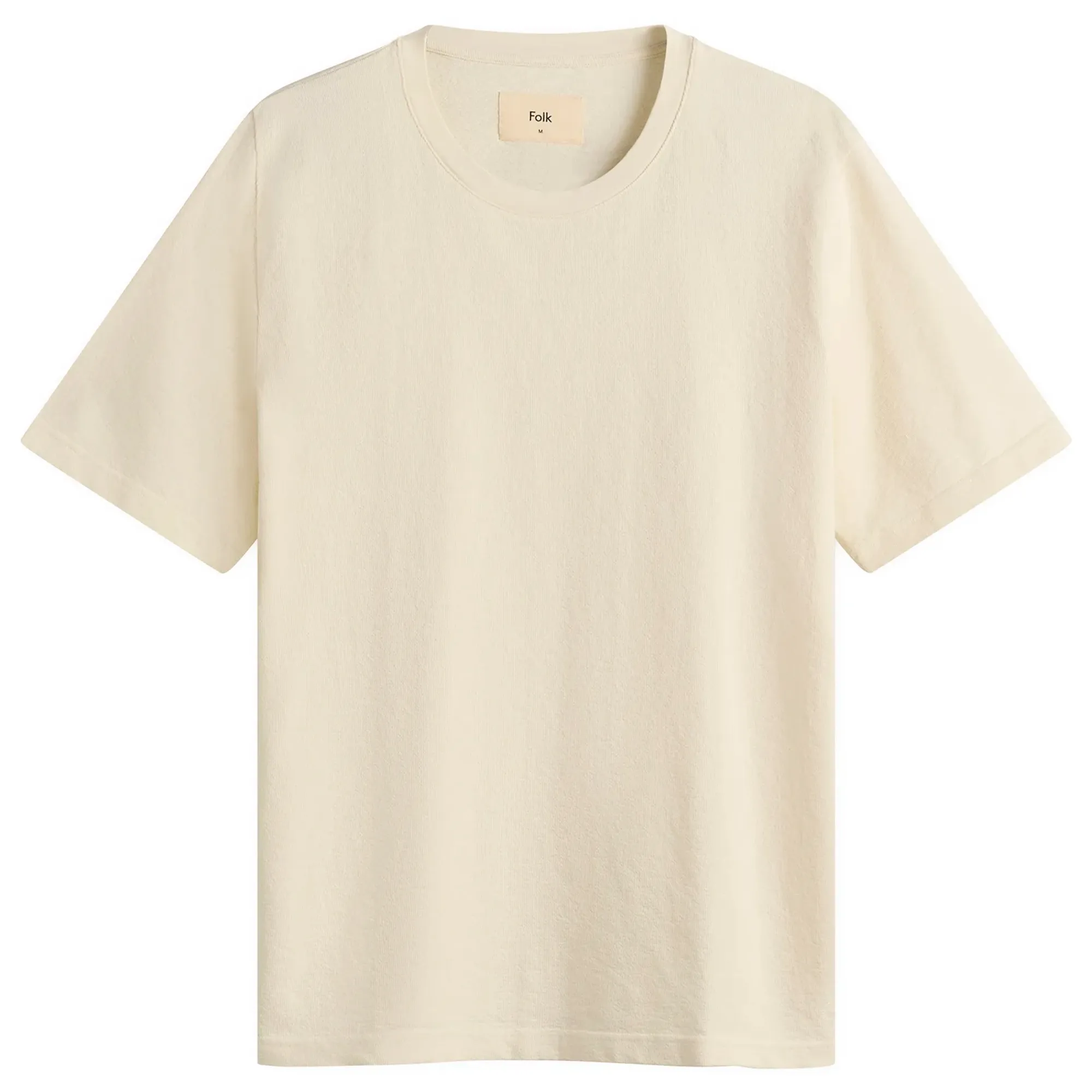 Folk Men's Textured T-Shirt Ecru