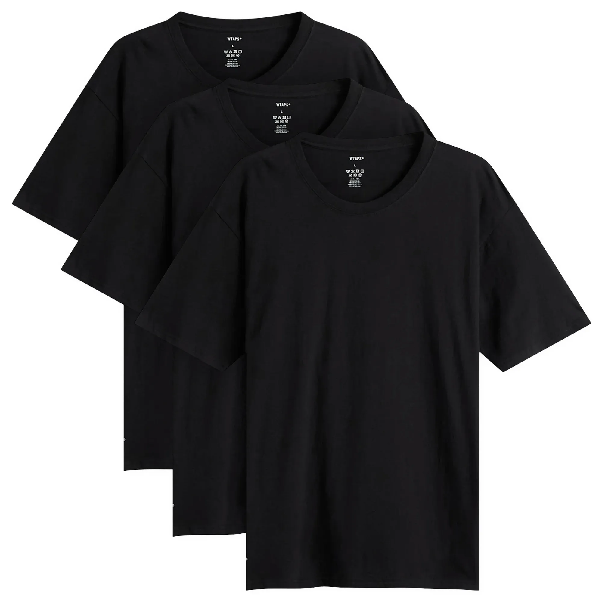 WTAPS Men's Skivvies 3-Pack Tee Black