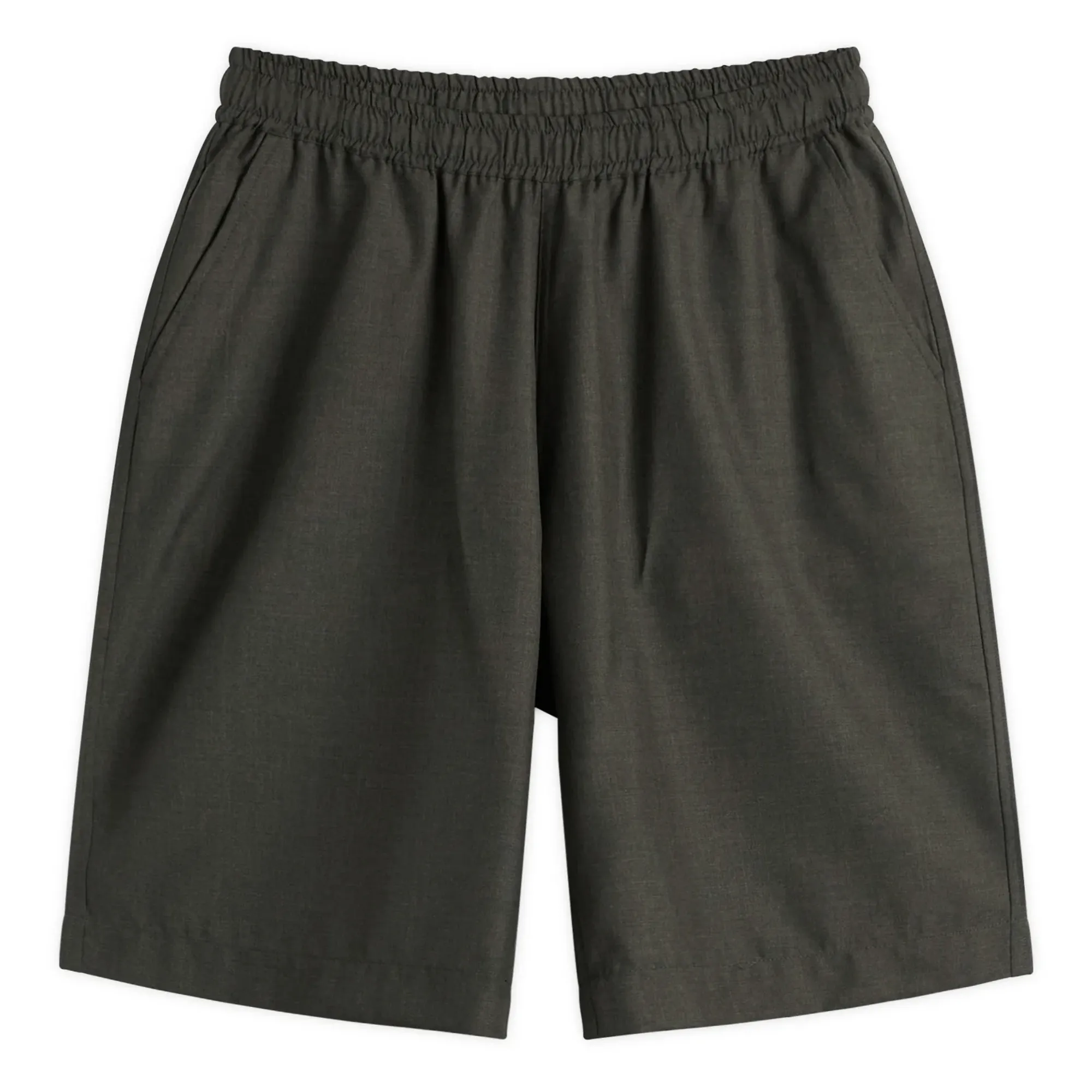 Universal Works Men's Tropical Suiting Vacation Shorts Olive Marl