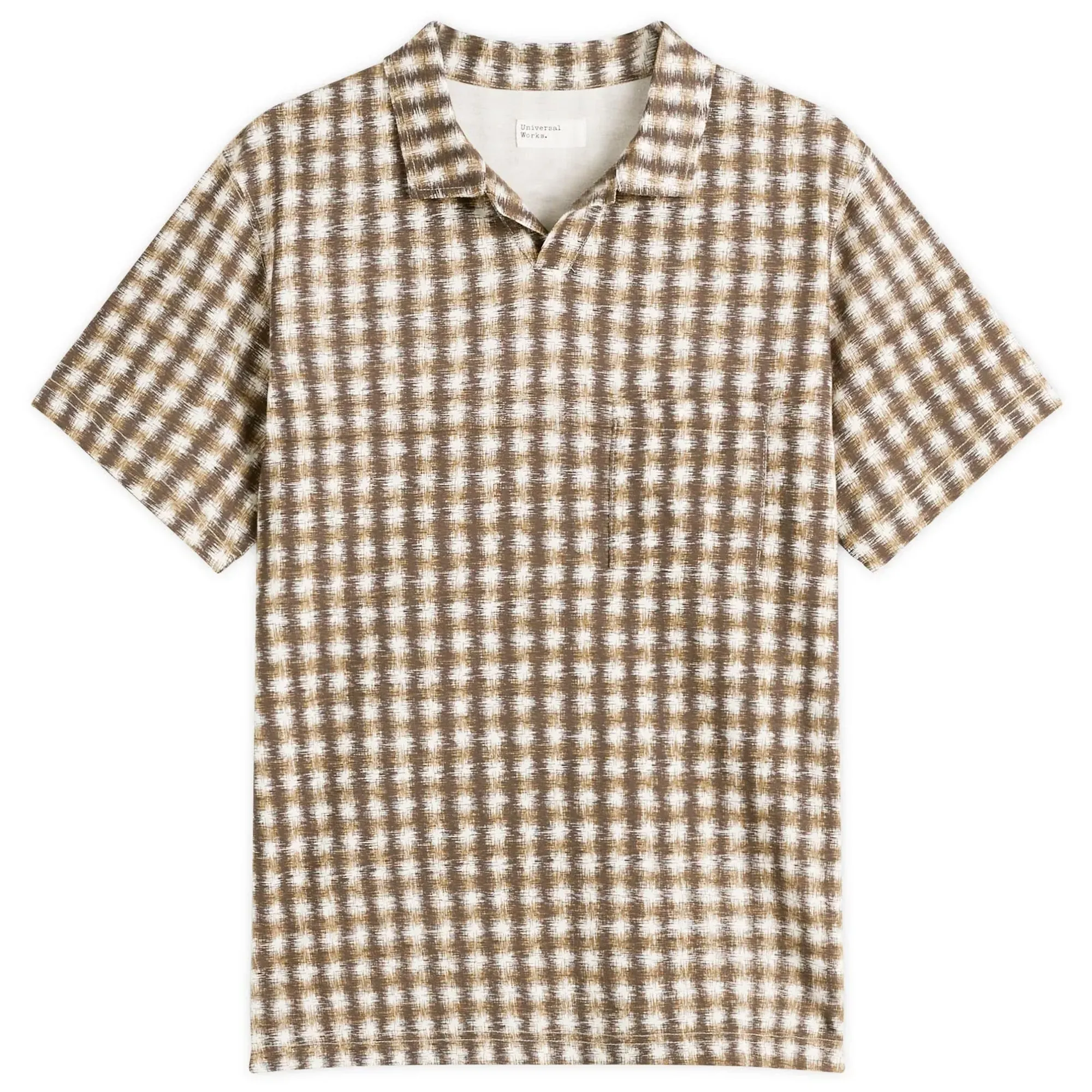 Universal Works Men's Sound Wave Vacation Polo Brown