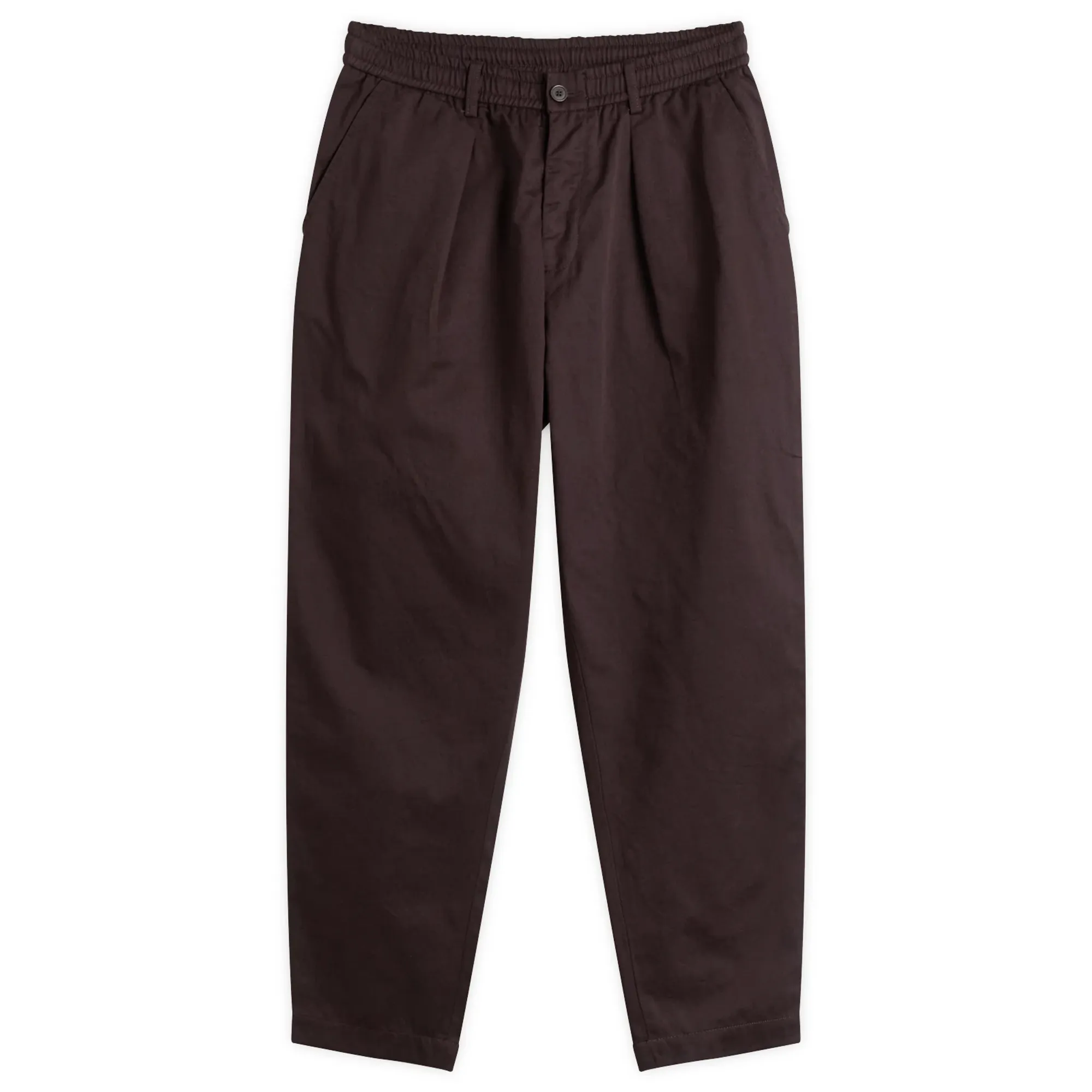 Universal Works Men's Twill Pleated Track Pant Brown