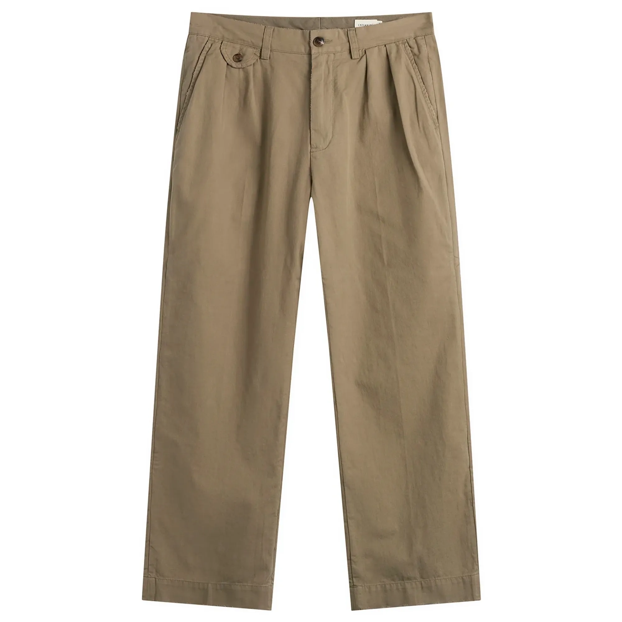 Khakis Men's Slub Common Pleated Trousers Covert Grey