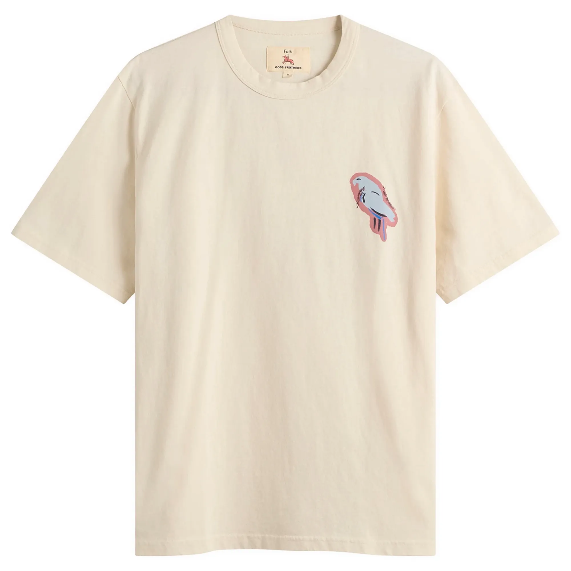 Folk Men's Relaxed T-Shirt Ecru Parrot Print