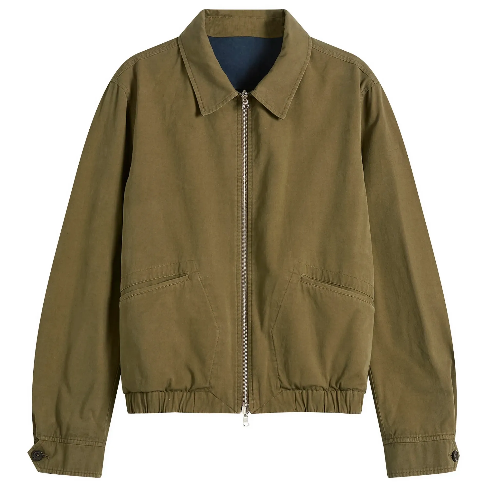 Drake's Men's Reversible Blouson Olive/Blue