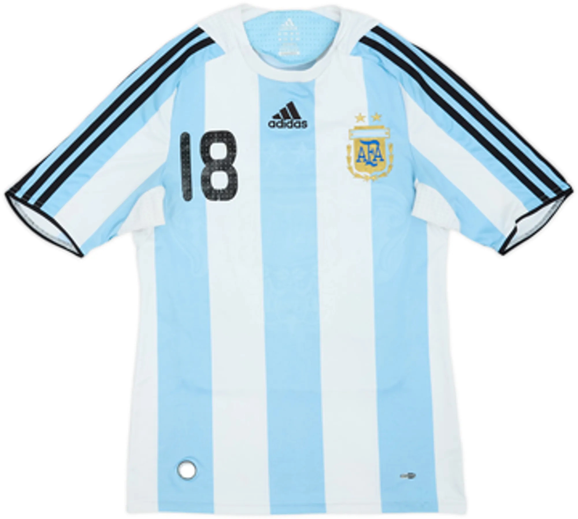 2007-09 Argentina Home Shirt Messi #18 - 4/10 - (S)