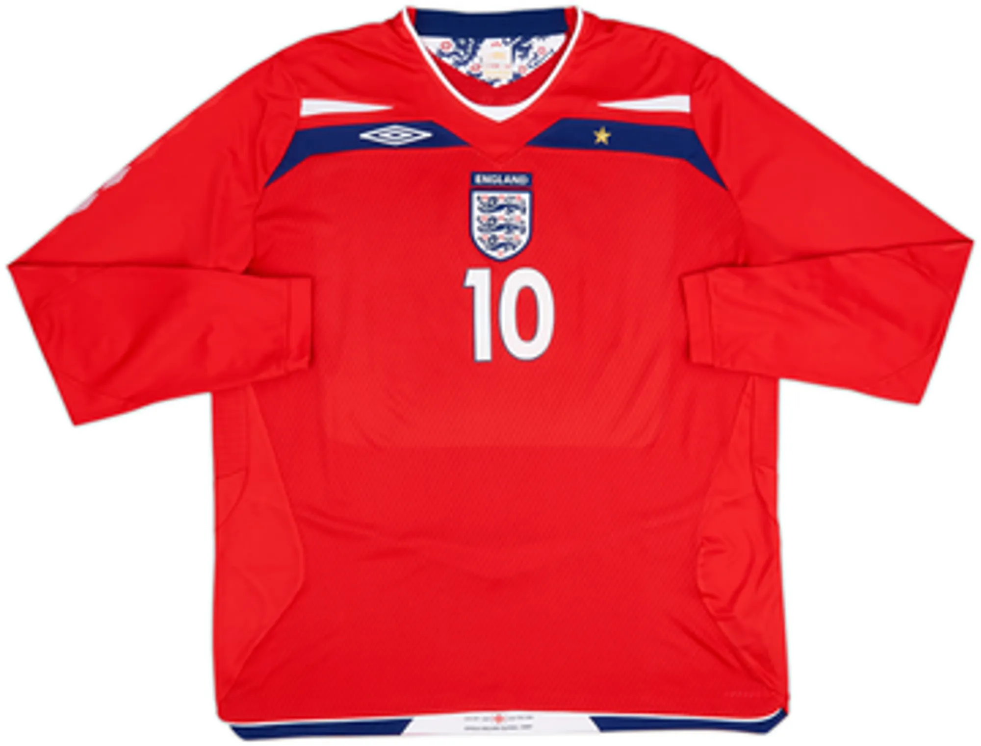 2008-10 England Away L/S Shirt Rooney #10 - 10/10 - (XXL)