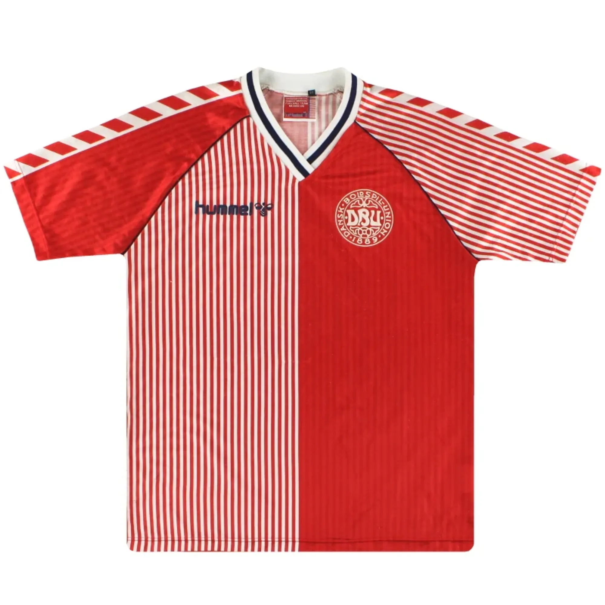 1986 Denmark Hummel Home Shirt S - Denmark / Excellent 