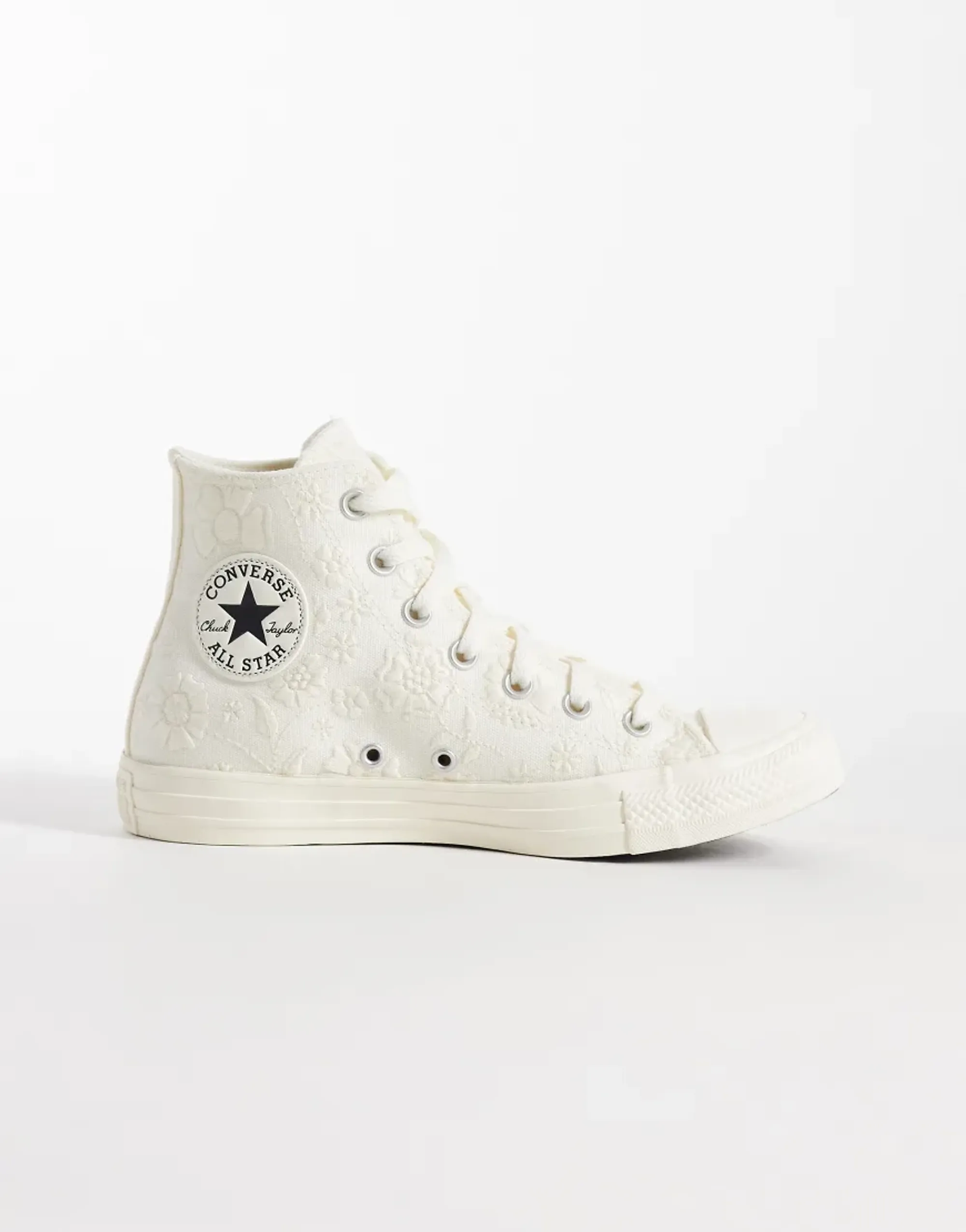 Converse Chuck Taylor All Star Hi Floral Jacquard Trainers In Ivory-White