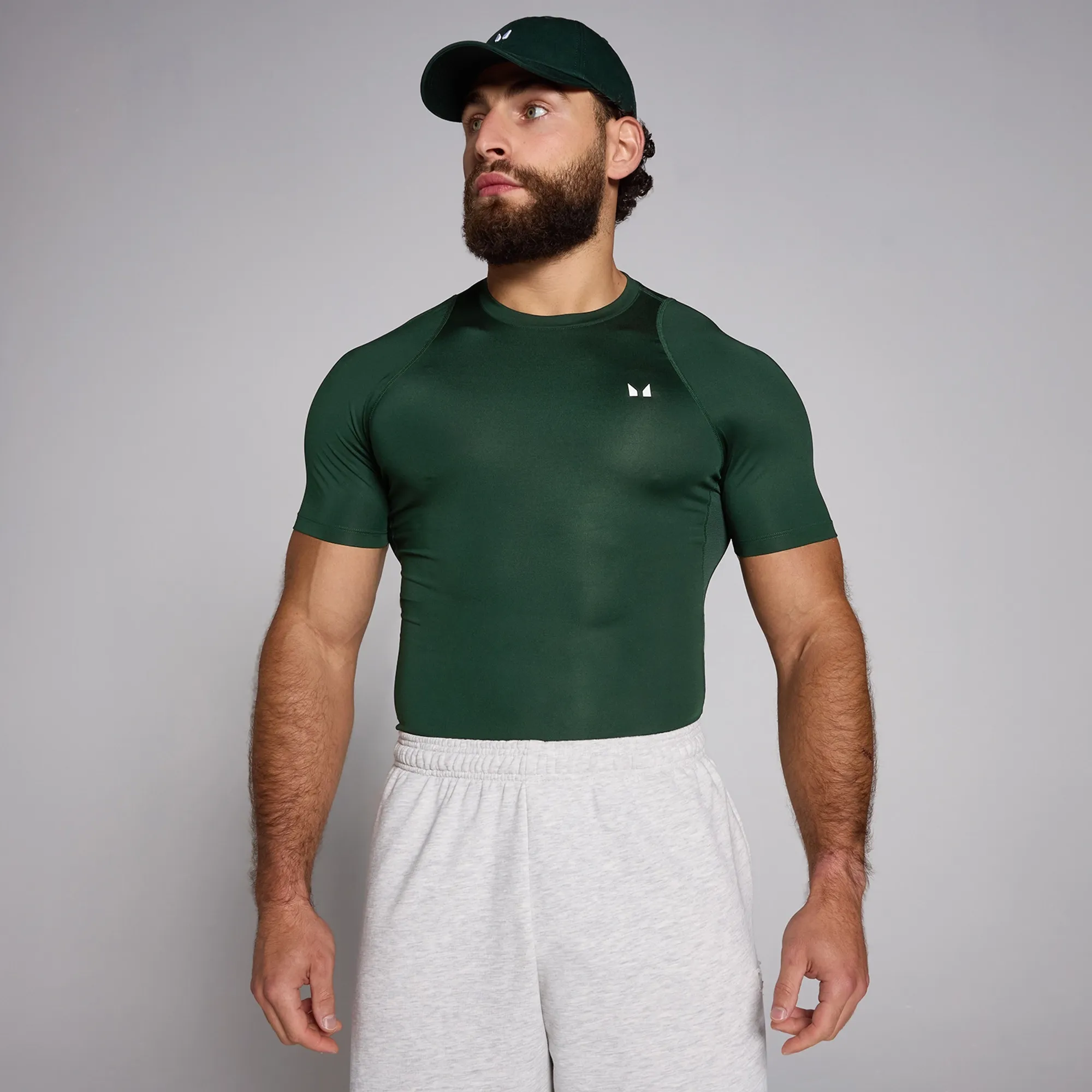Men's Training Short Sleeve Compression T-Shirt - Dark Emerald - XXL