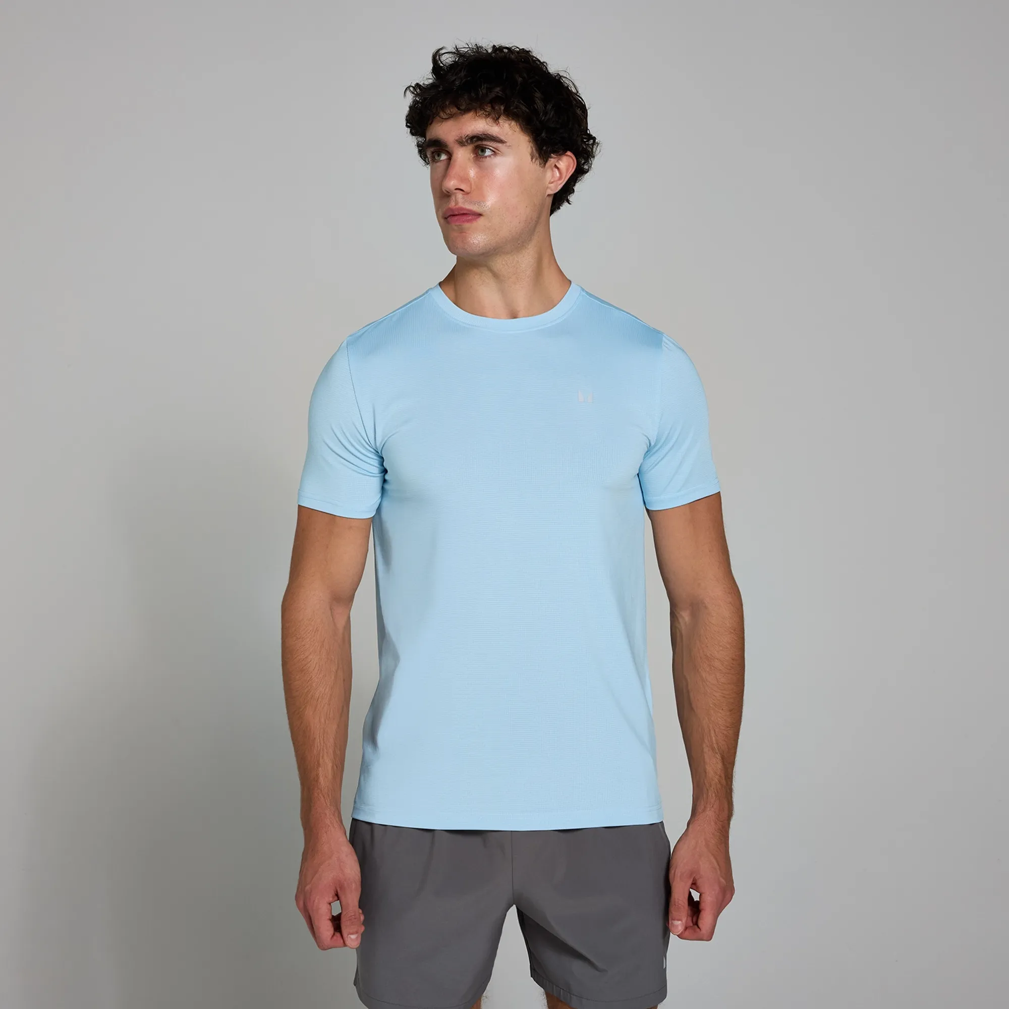 MP Men's Active Gridded T-Shirt - Sky Blue