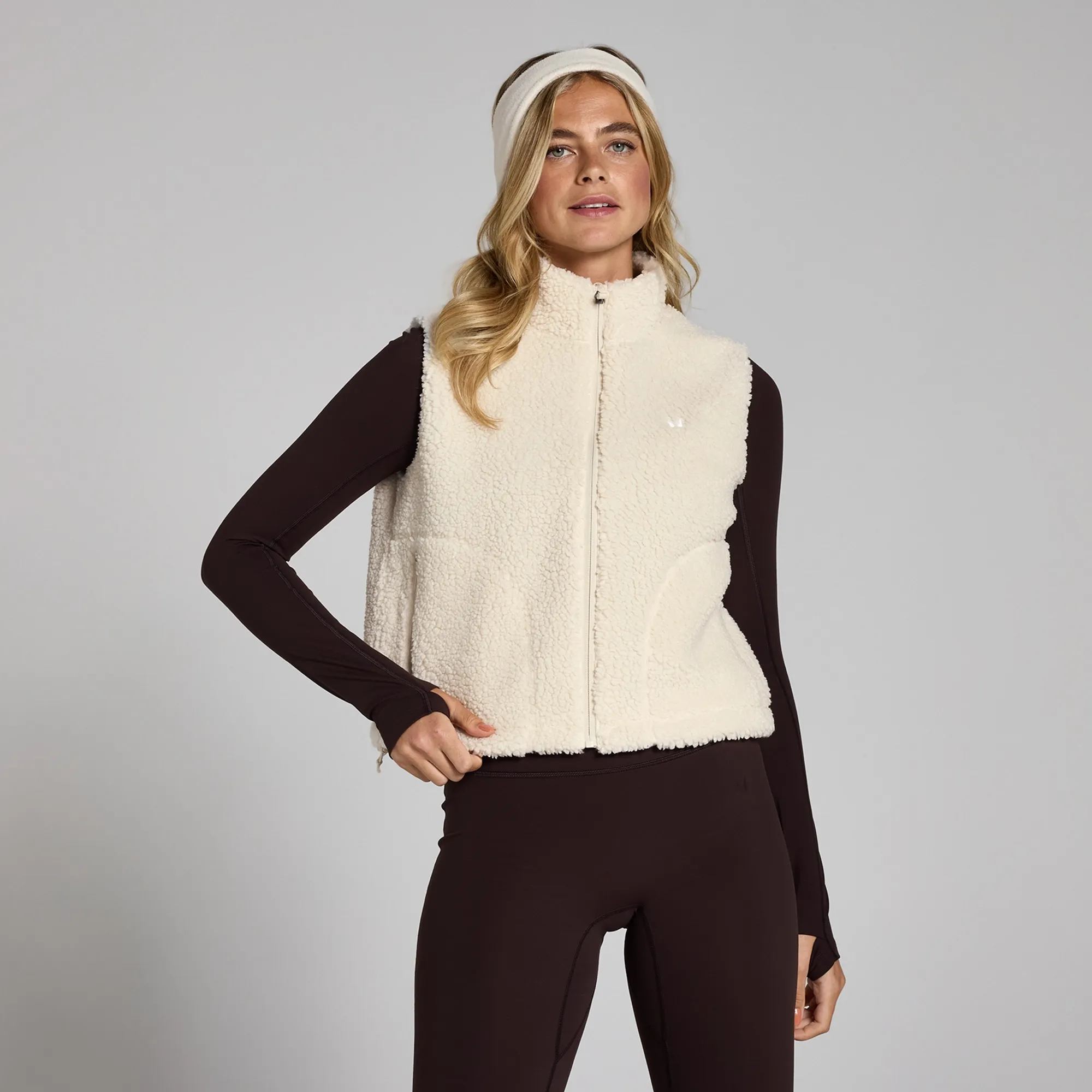 MP Women's Borg Cropped Gilet - Soft Cream
