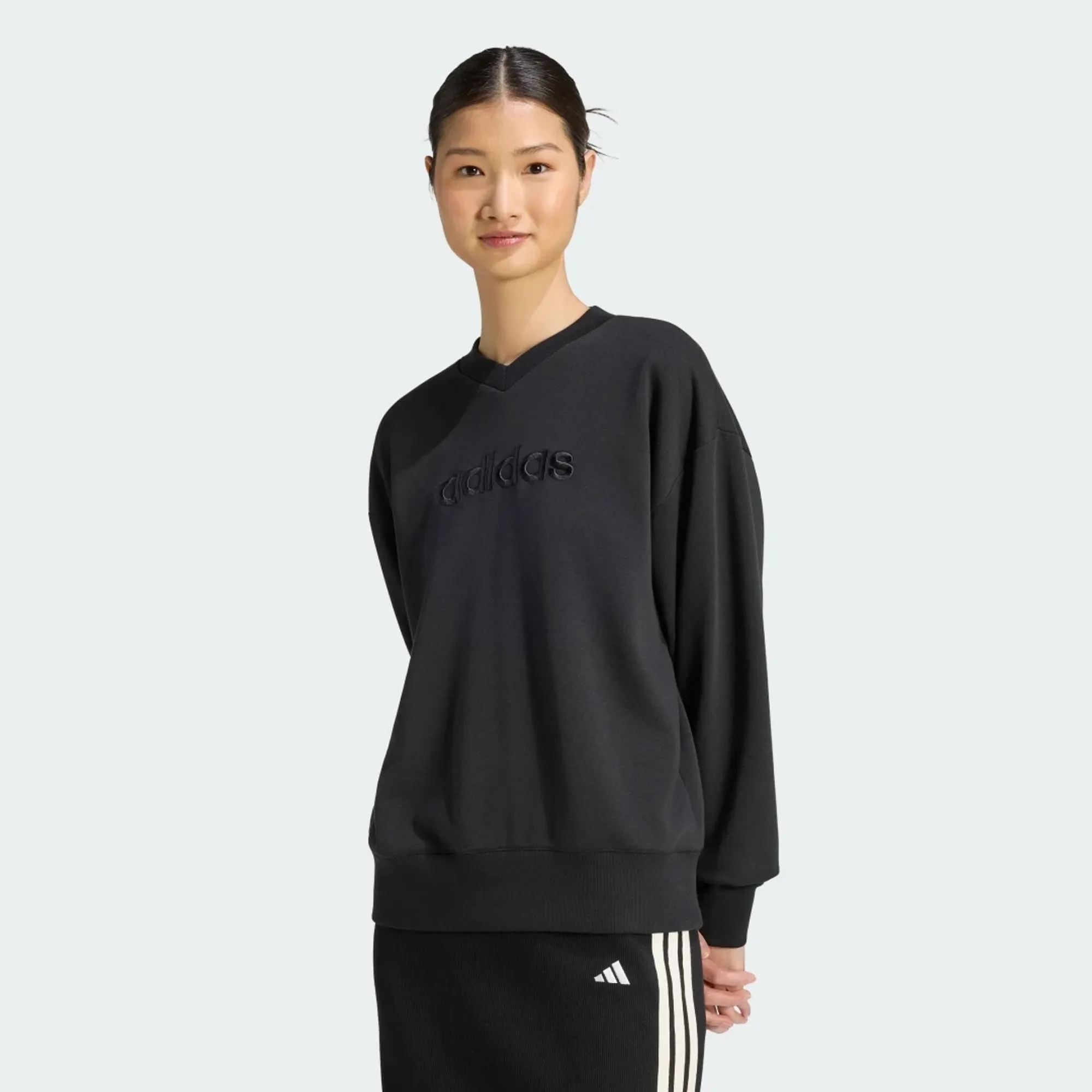 adidas Seasonal Essentials Satin V-Neck Sweatshirt