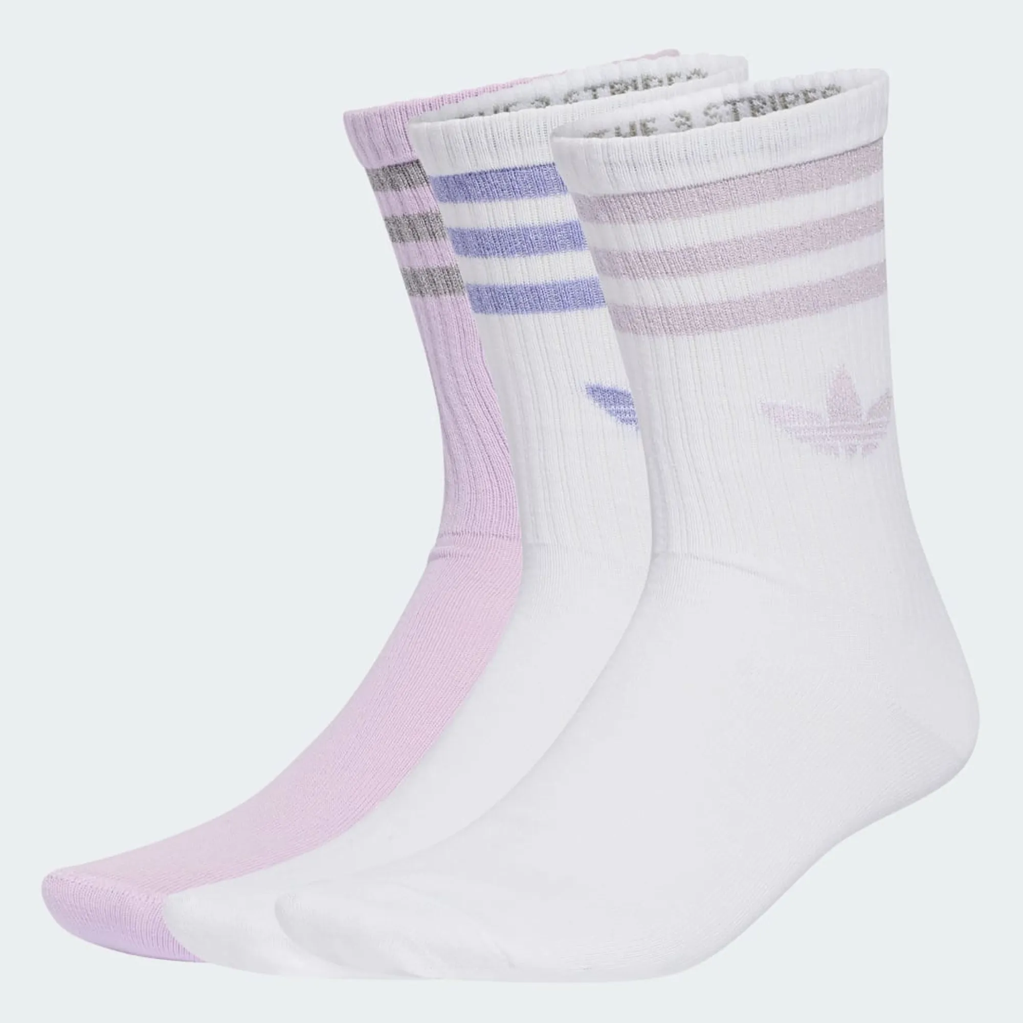 adidas 3 STRIPES GLITTER CREW SOCKS 3 PAIRS
