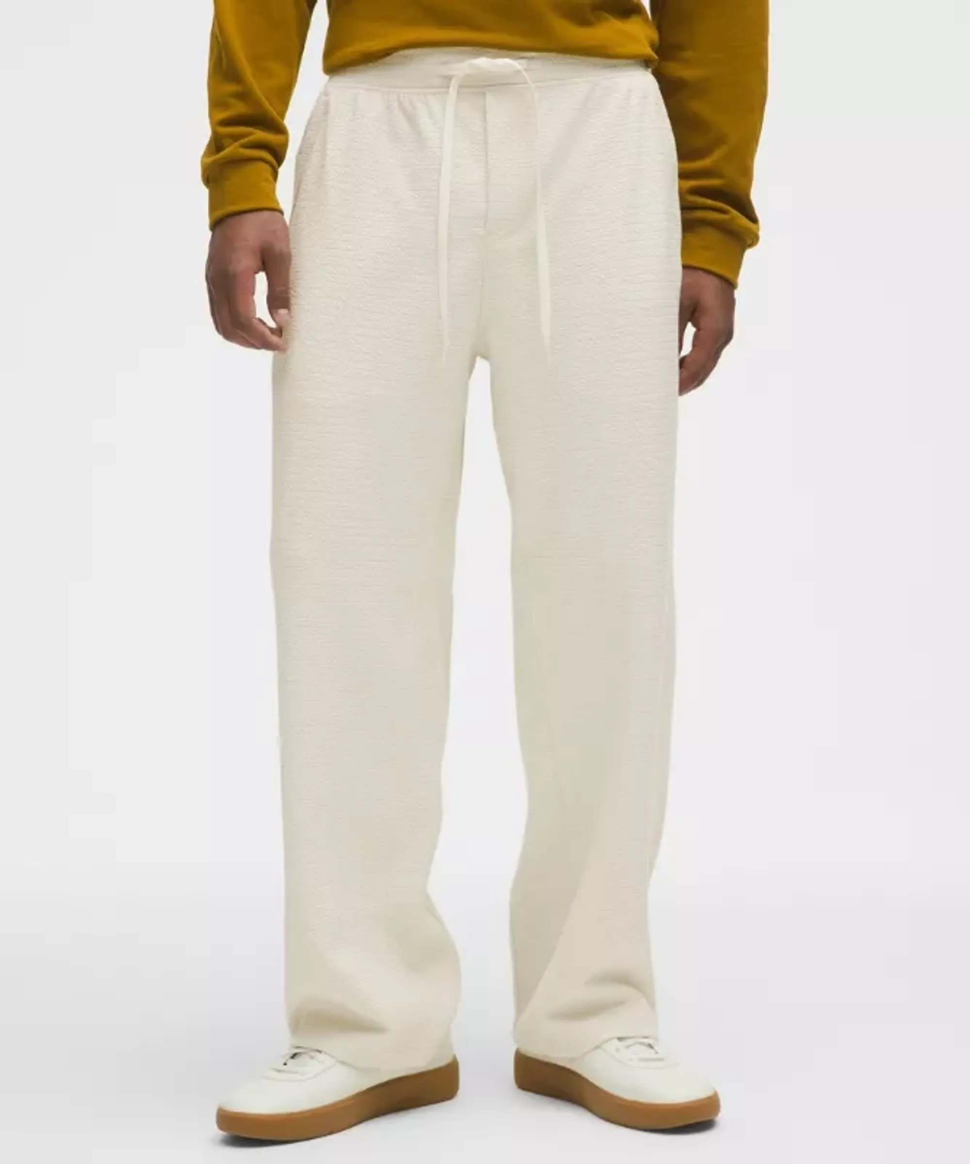 lululemon – Men's Textured Spacer Relaxed Straight Trousers – Color White – Size Medium
