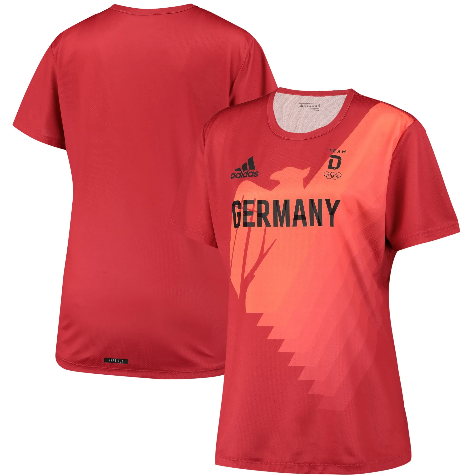 Team D Adidas Tokyo 2020 Olympics Eagle T-Shirt - Womens - Red