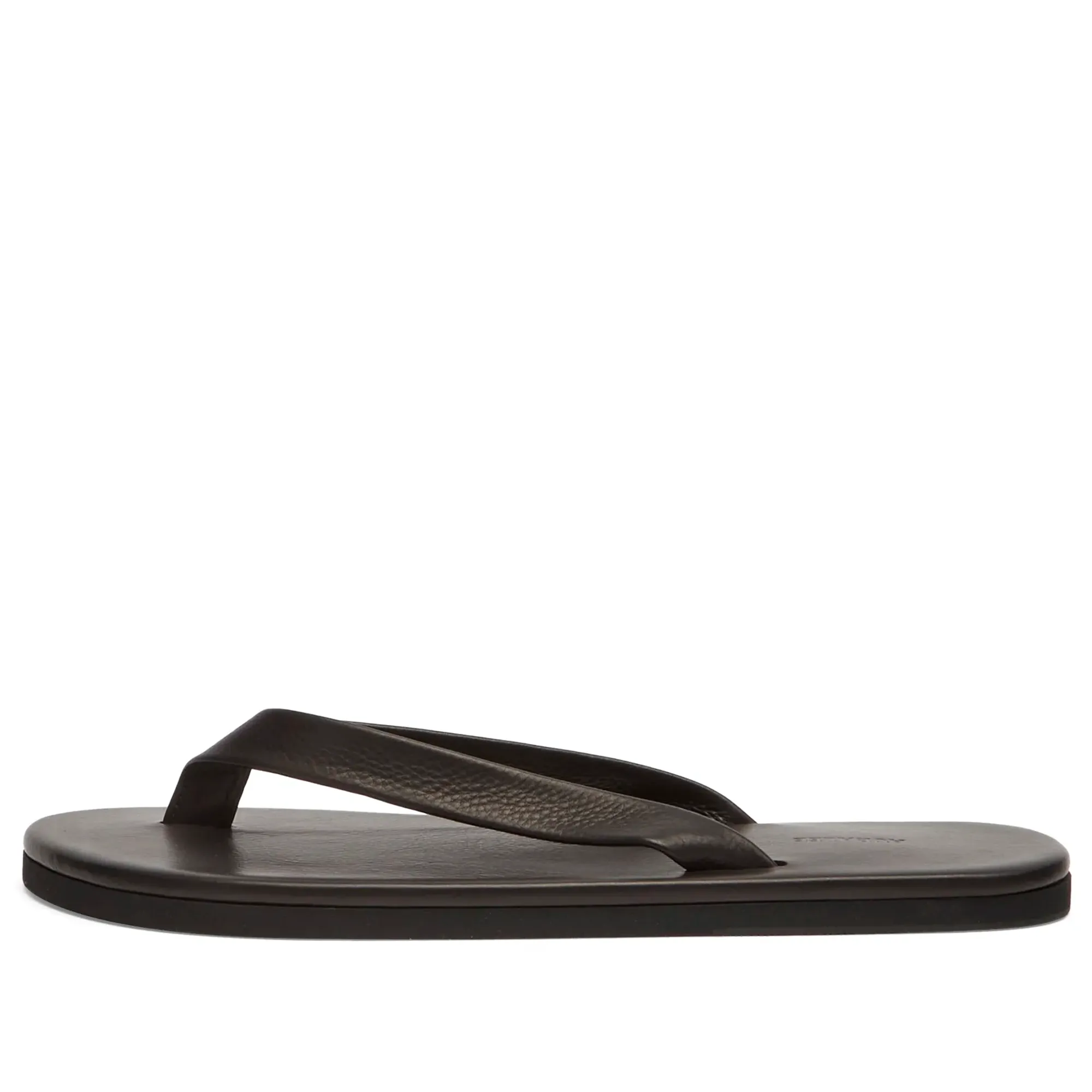 Auralee Women's Soft Leather Flip-Flops Black