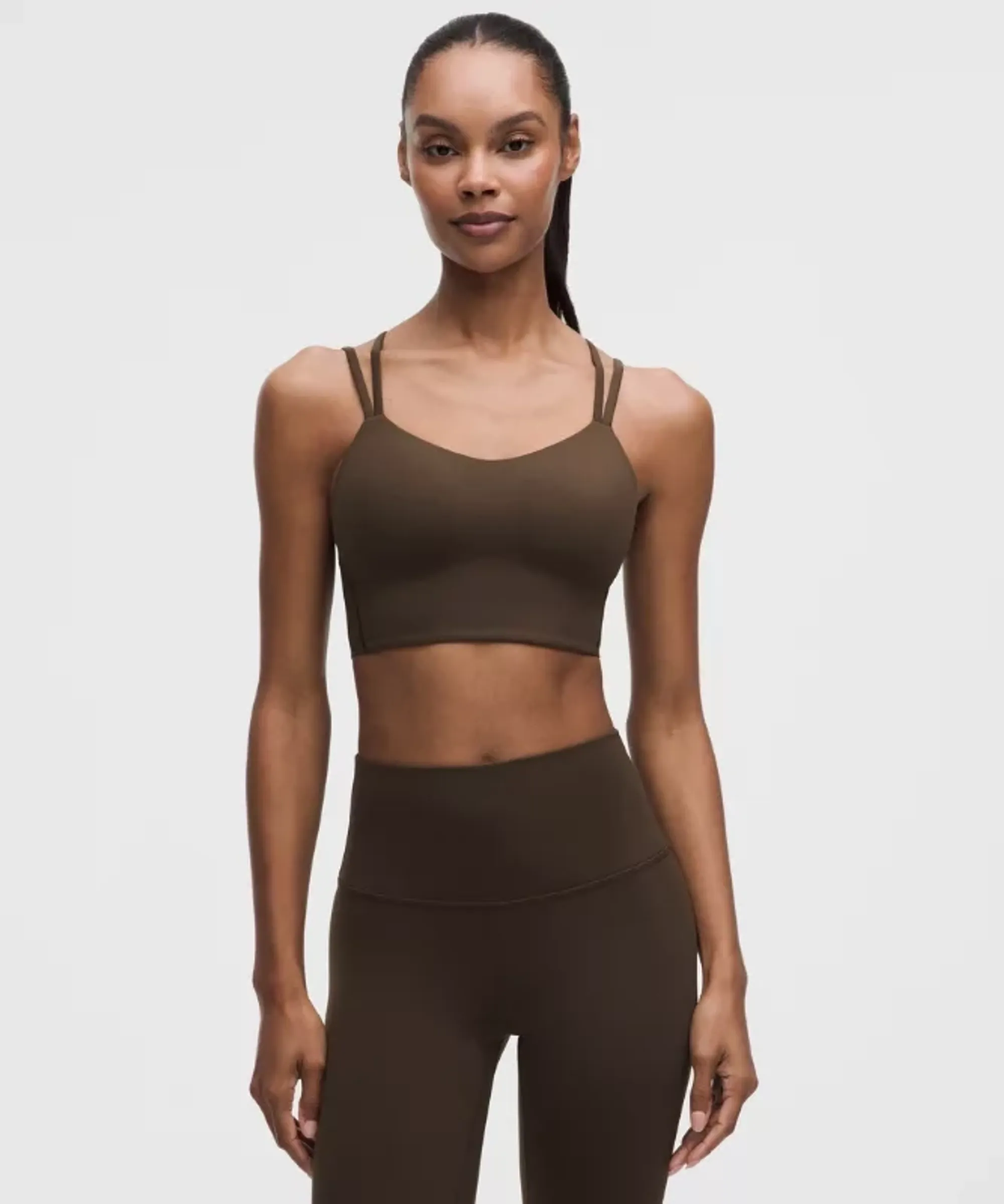 lululemon – Women's Like a Cloud Longline Sports Bra Light Support, B/C Cup – Color Brown – Size 6