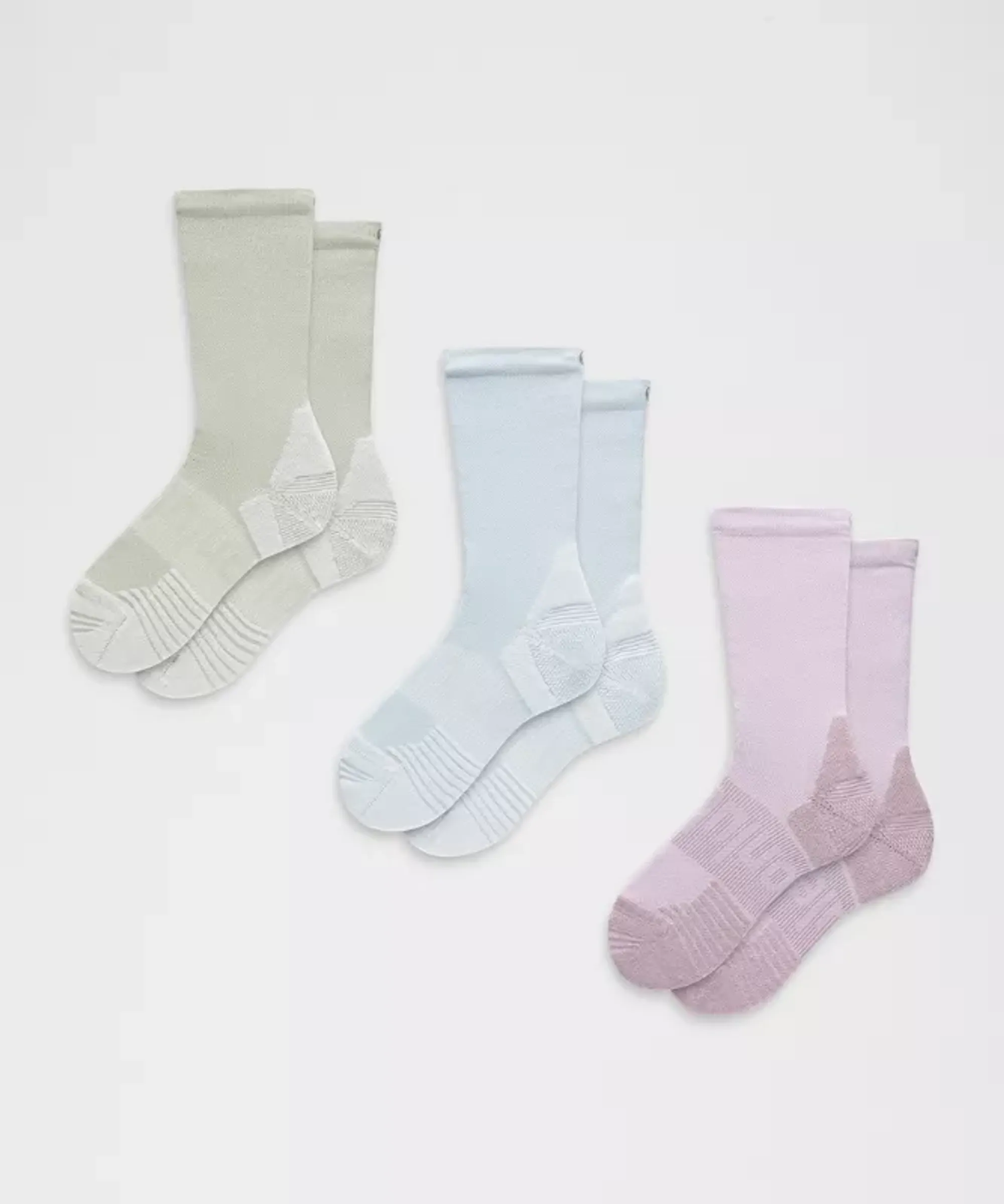 lululemon – Power Stride Cushion Crew Socks 3 Pack – Color Blue/Purple/Green – Size XL