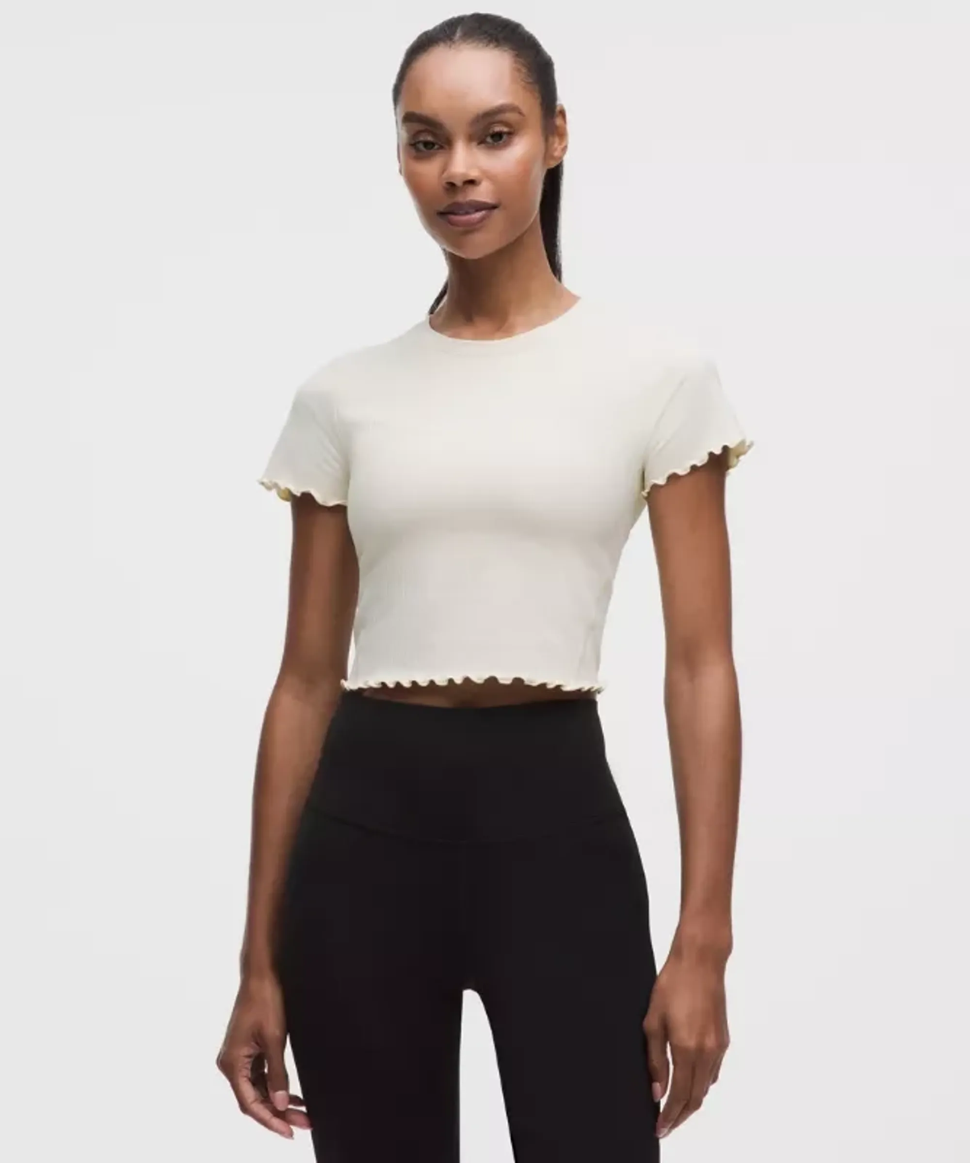 lululemon – Women's Align Lettuce-Hem Baby Tee – Color White – Size 14