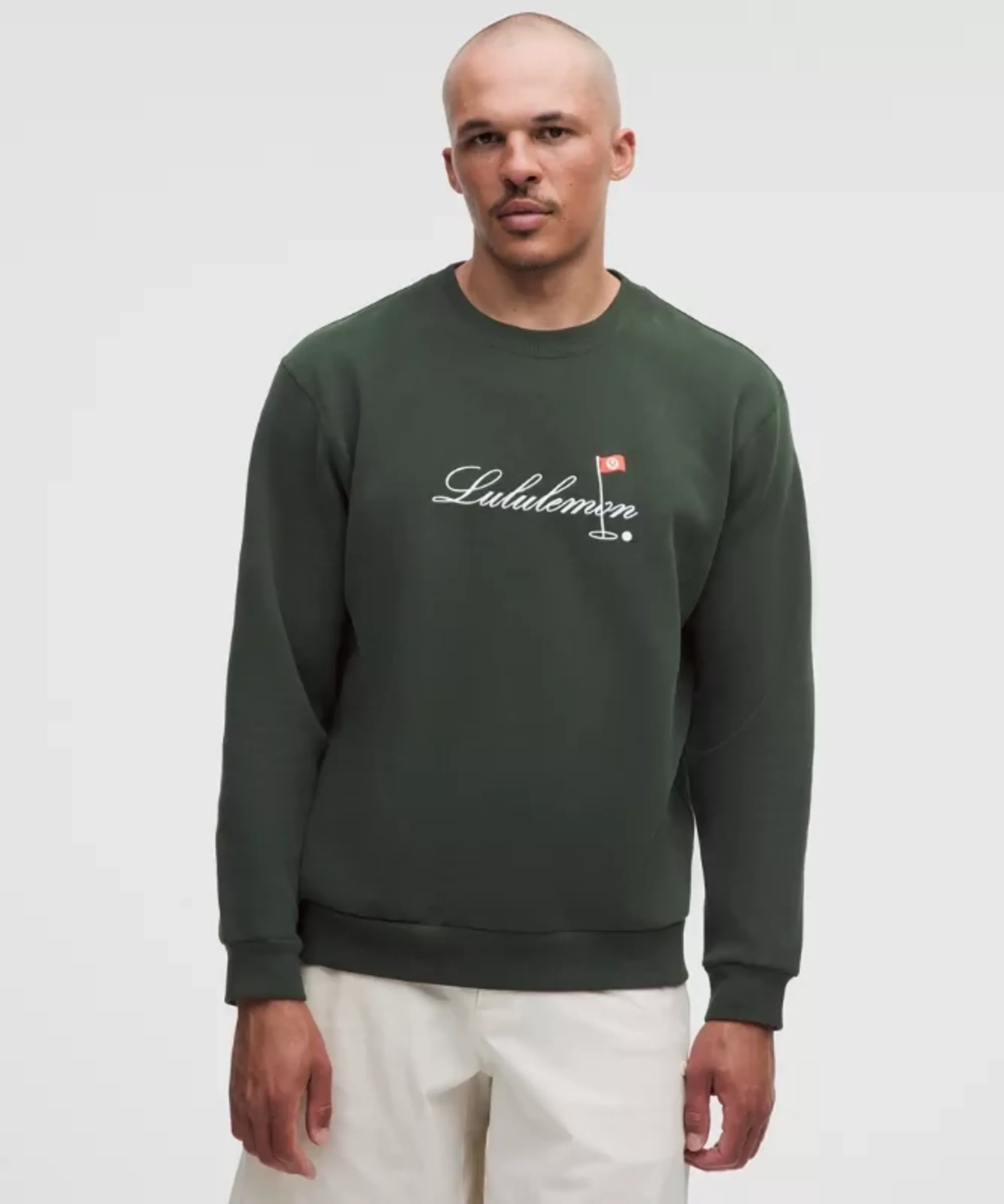 lululemon – Men's Steady State Crew Sweatshirt Golf Flag – Color Green – Size Large