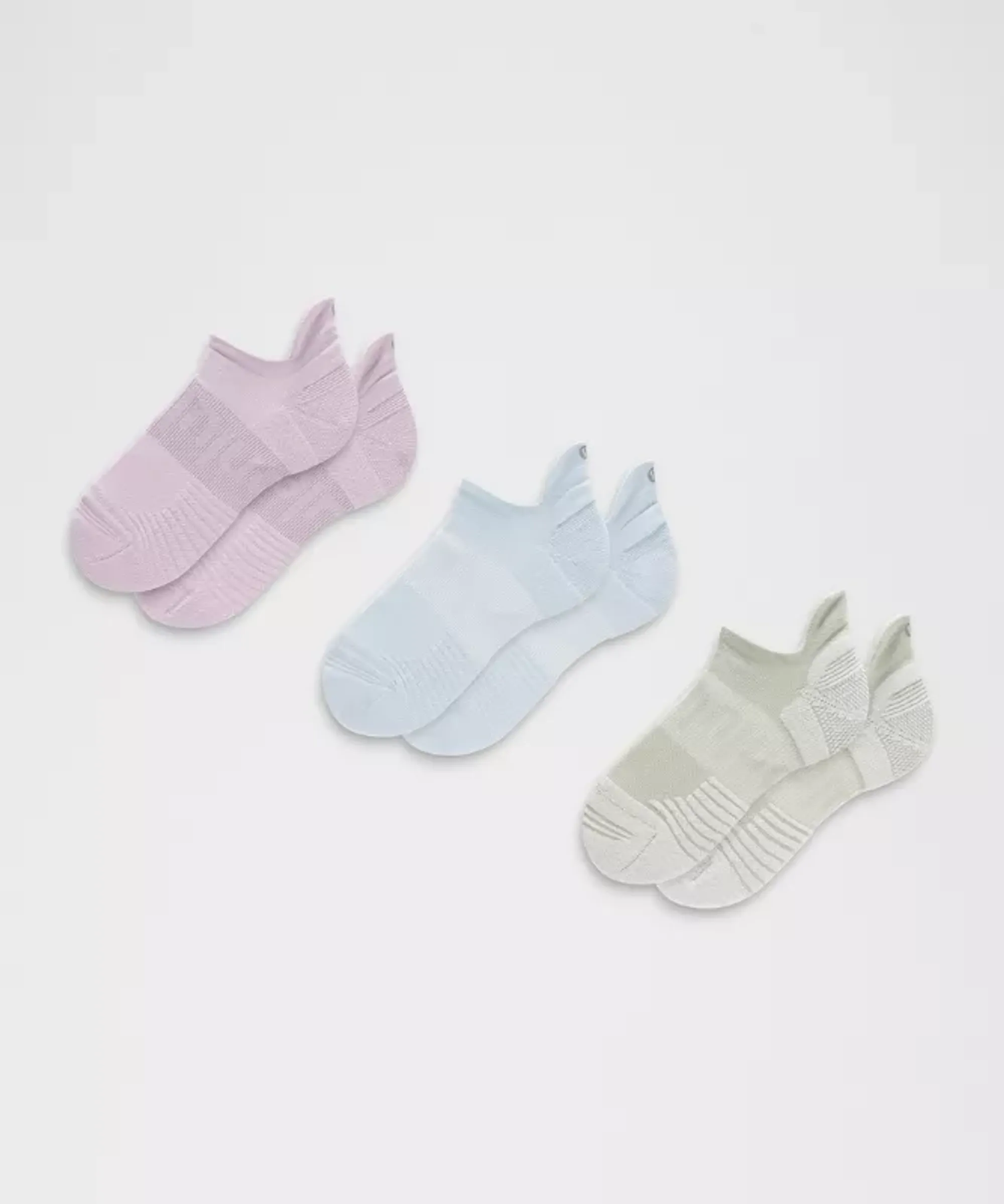 lululemon – Power Stride Cushion Tab Socks 3 Pack – Color Blue/Purple/Green – Size XL