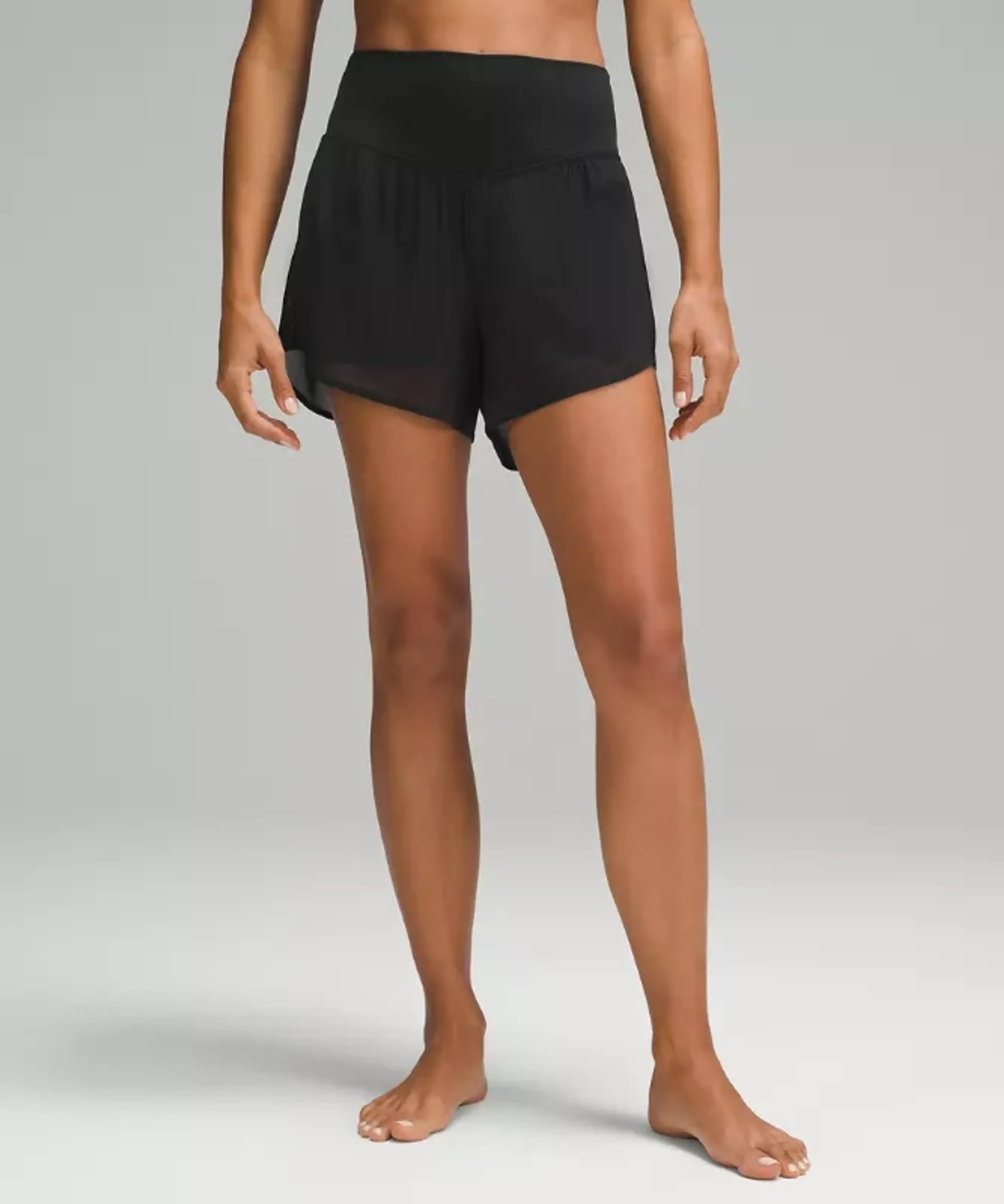 lululemon – Women's Nulu and Mesh High-Rise Studio Shorts – 3.5" – Color Black – Size 12