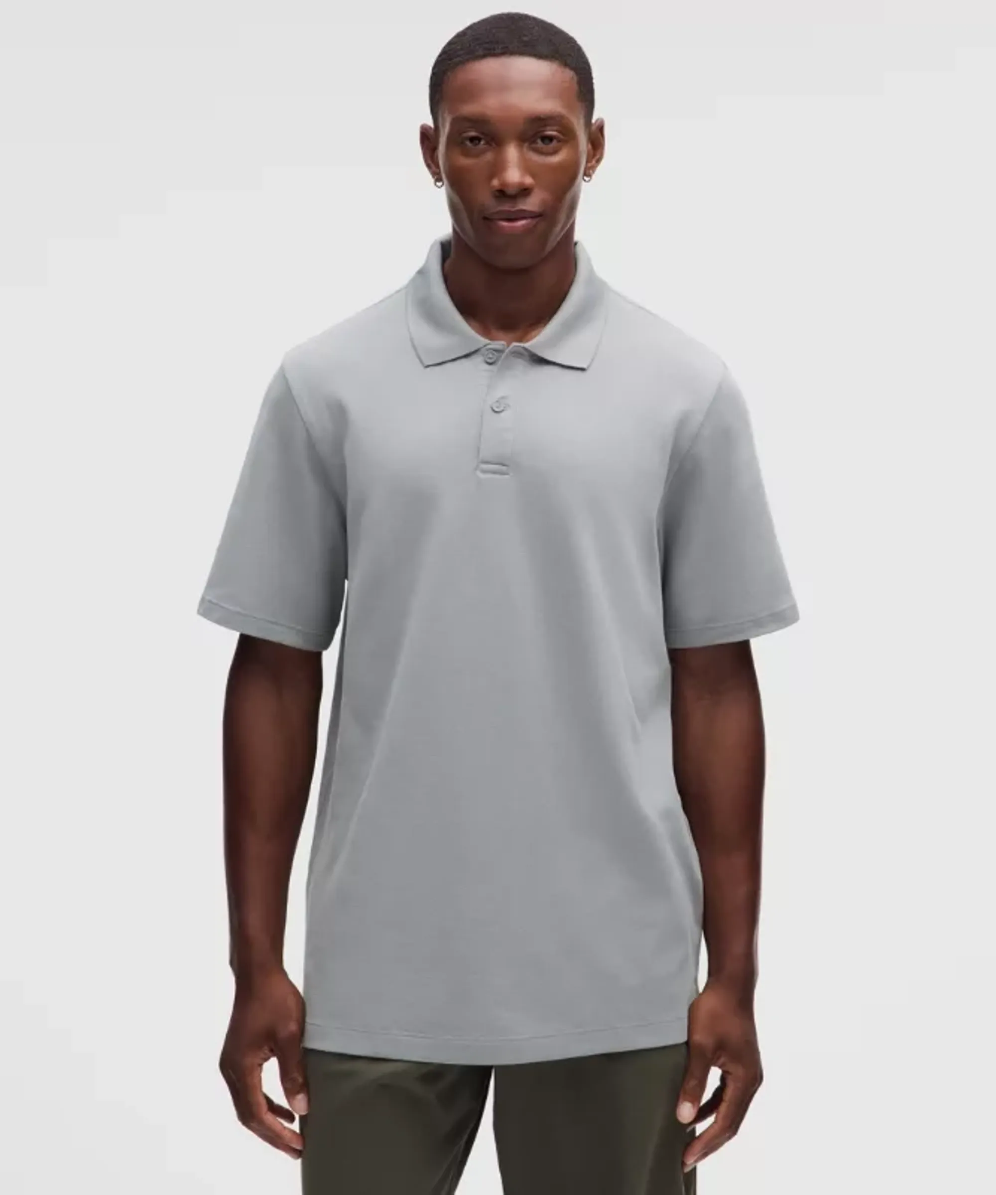 lululemon – Men's Pique Short-Sleeve Polo Shirt – Color Grey – Size 2XL