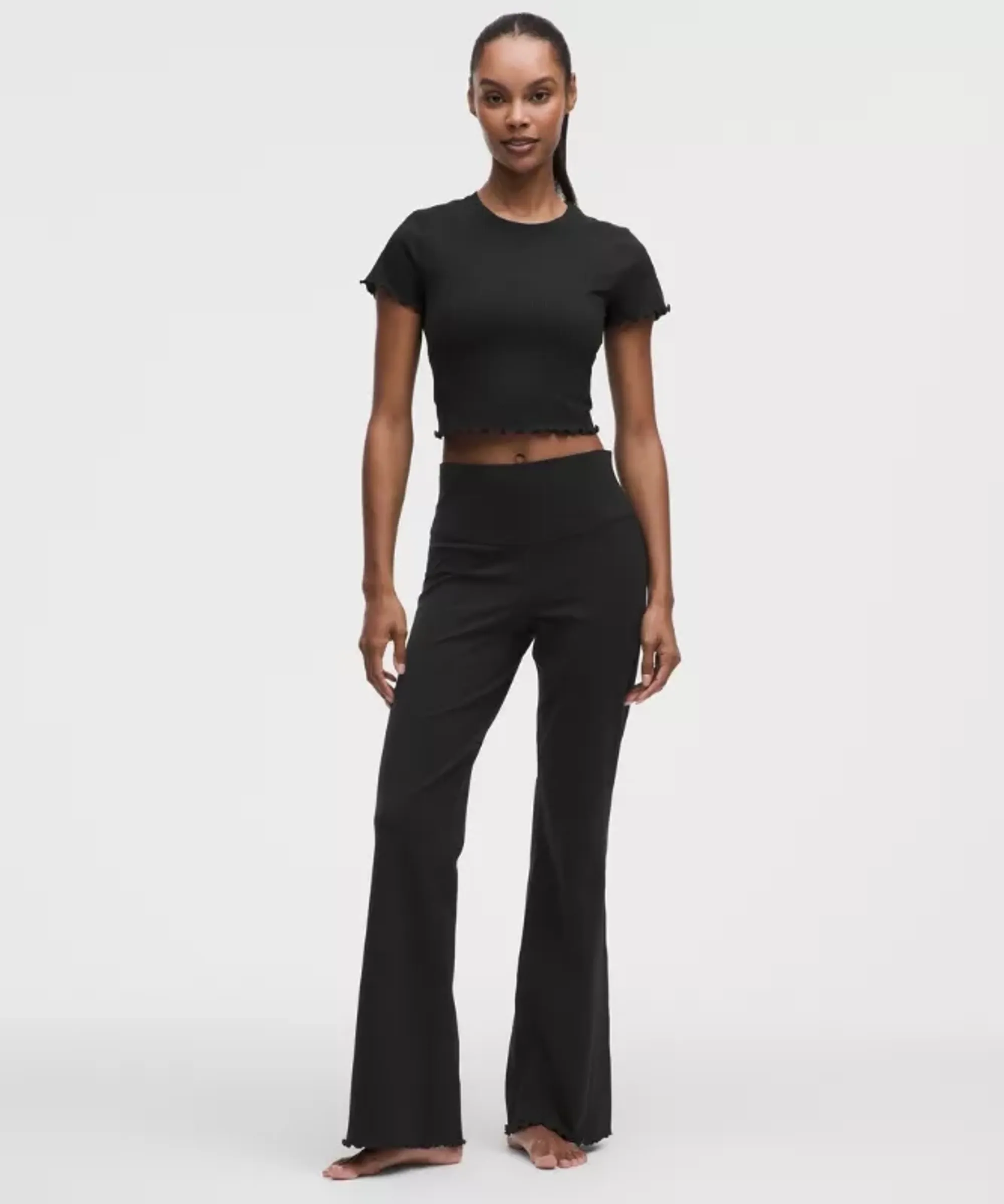 lululemon – Women's Align High-Rise Lettuce-Hem Flared Pants – Color Black – Size 0
