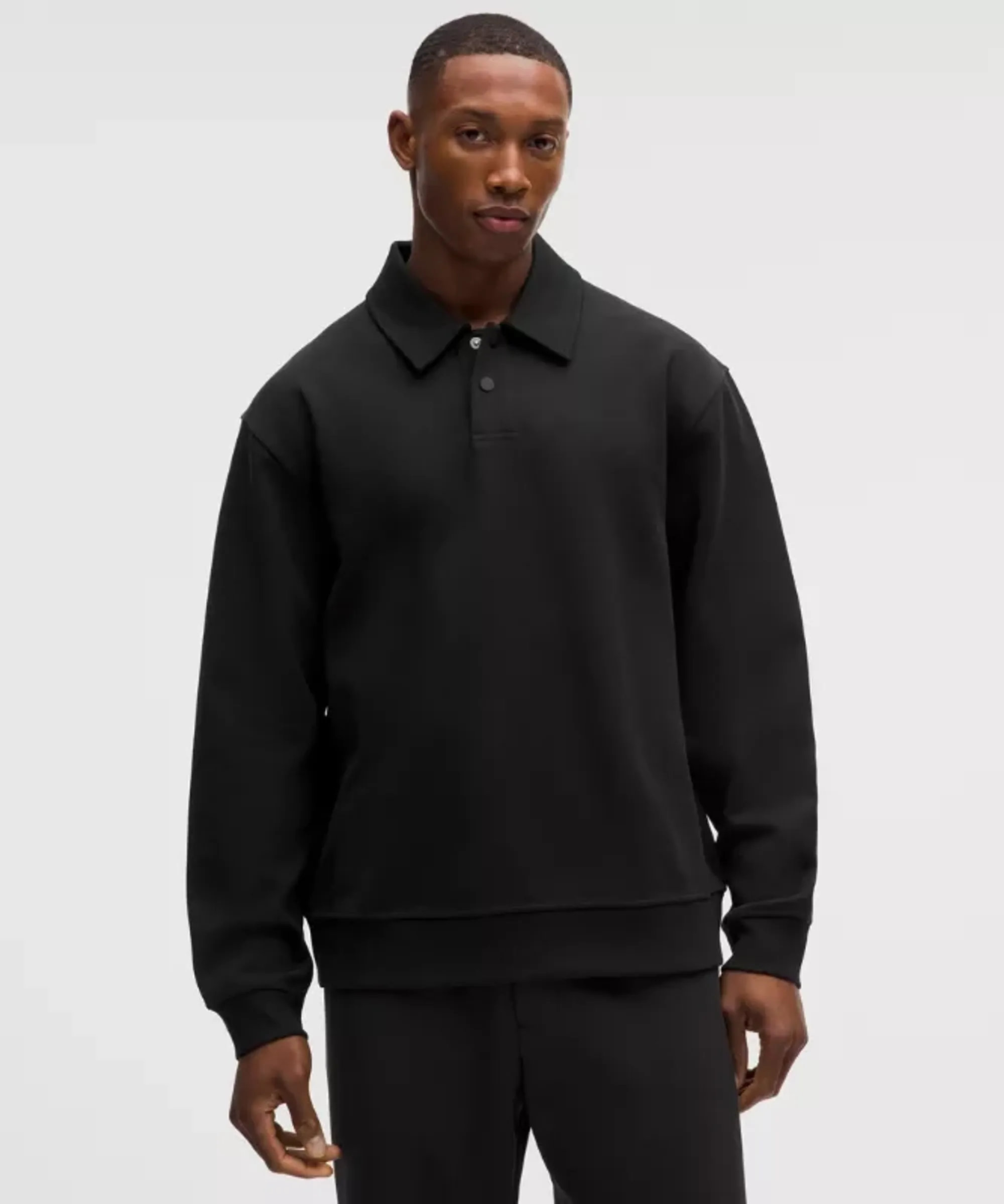 lululemon – Men's Grand Standard Long-Sleeve Polo – Color Black – Size 2XL