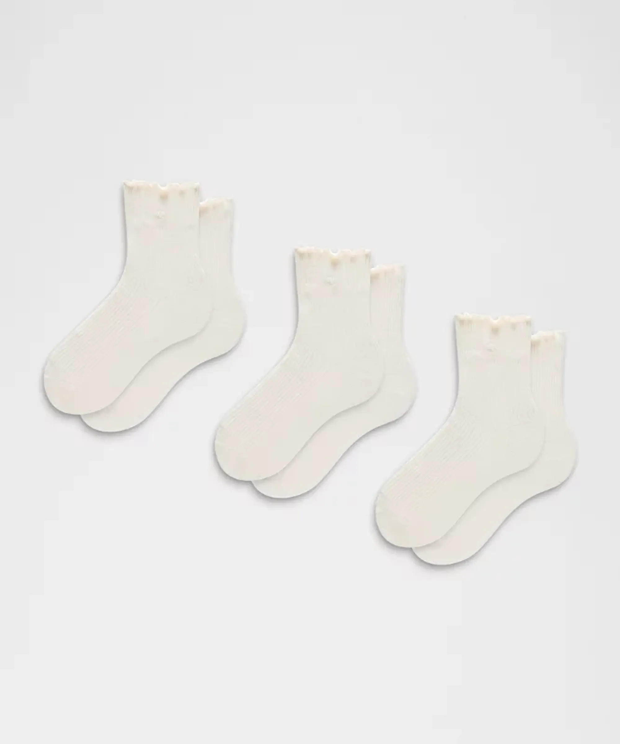 lululemon – Lettuce Edge Quarter Socks 3 Pack – Color White – Size Medium