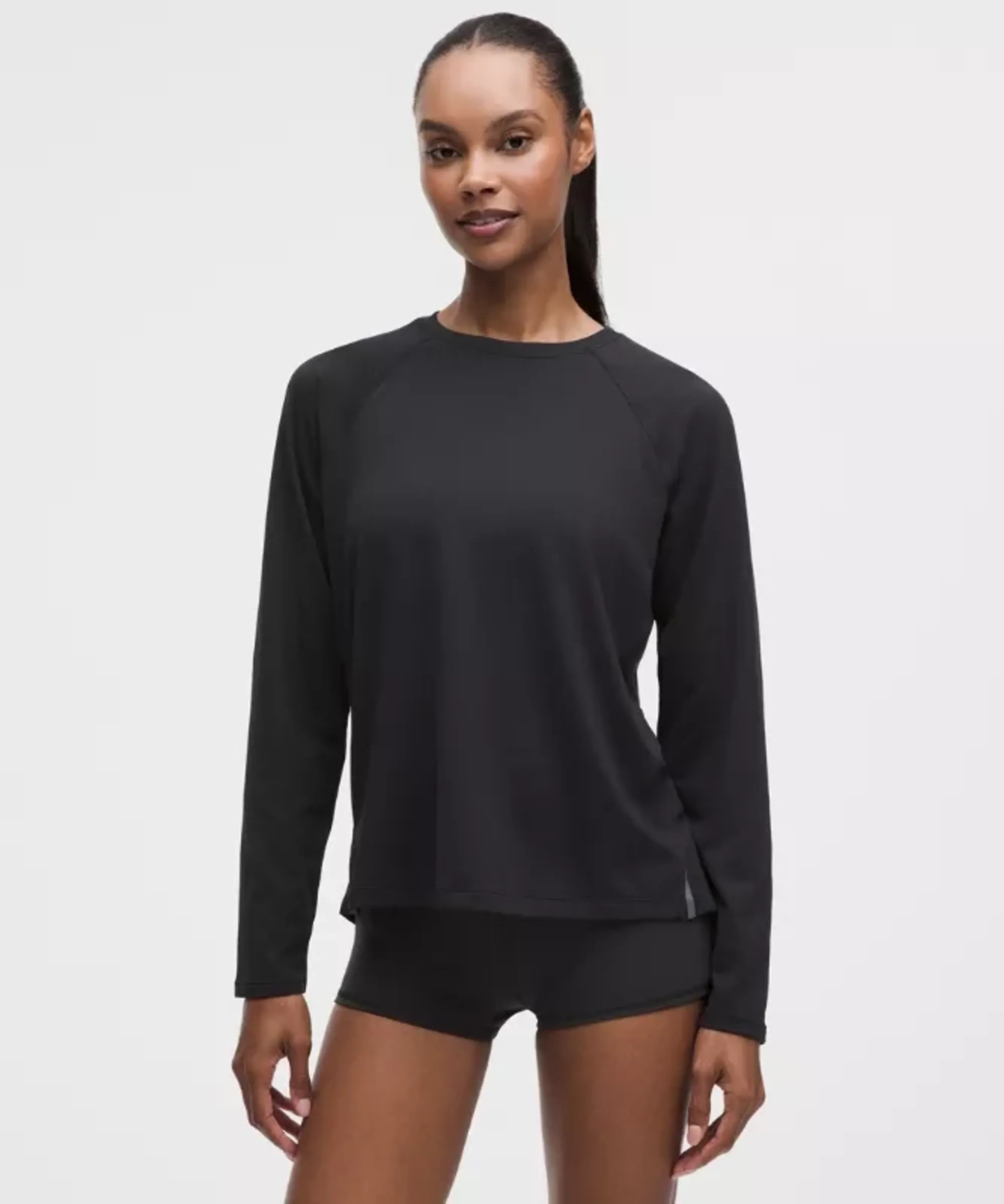 lululemon – Women's License to Train Classic-Fit Long-Sleeve Shirt – Color Black/Grey – Size 10