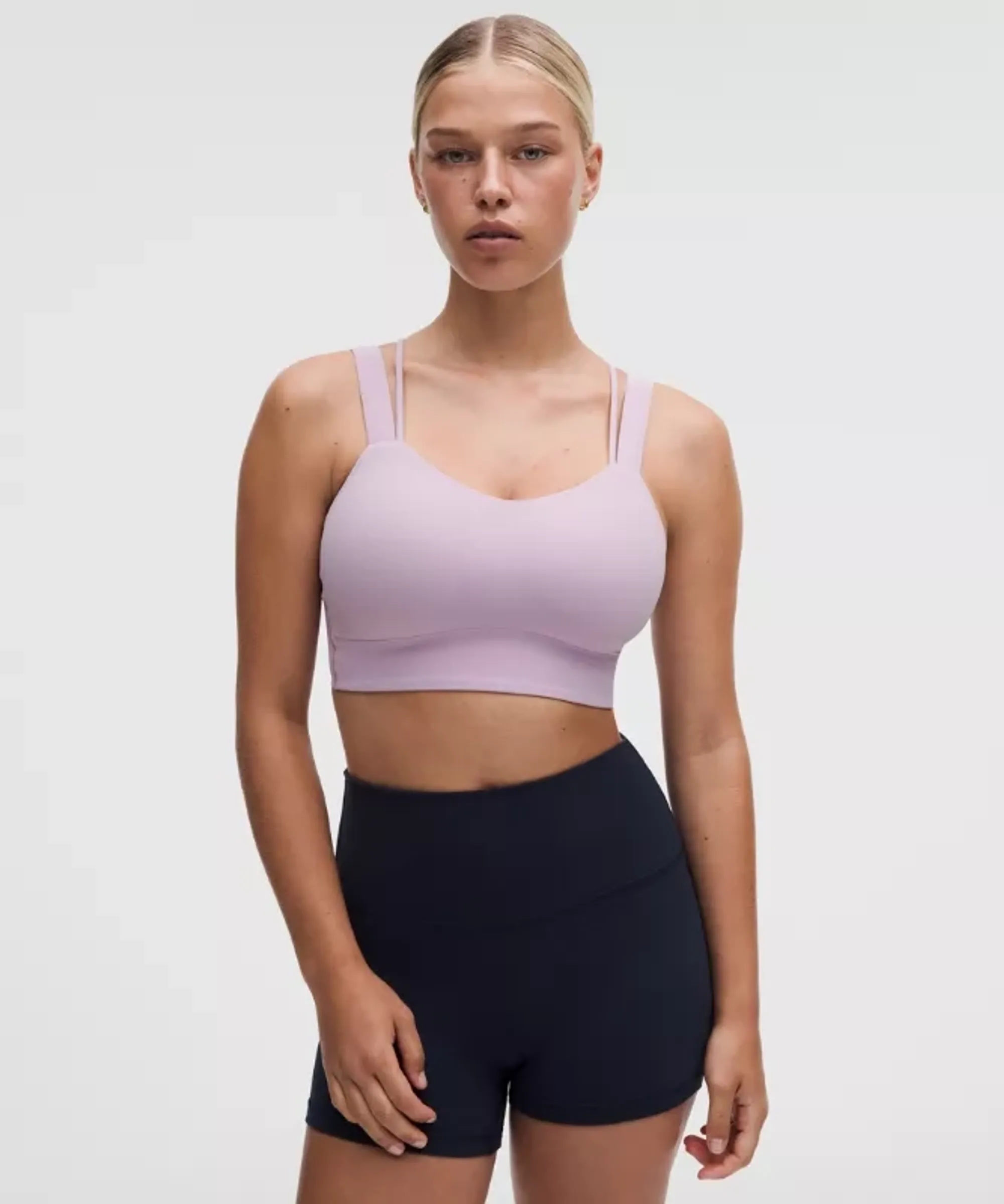 lululemon – Women's Like a Cloud Longline Sports Bra Light Support, D/DD Cup – Color Purple – Size 2