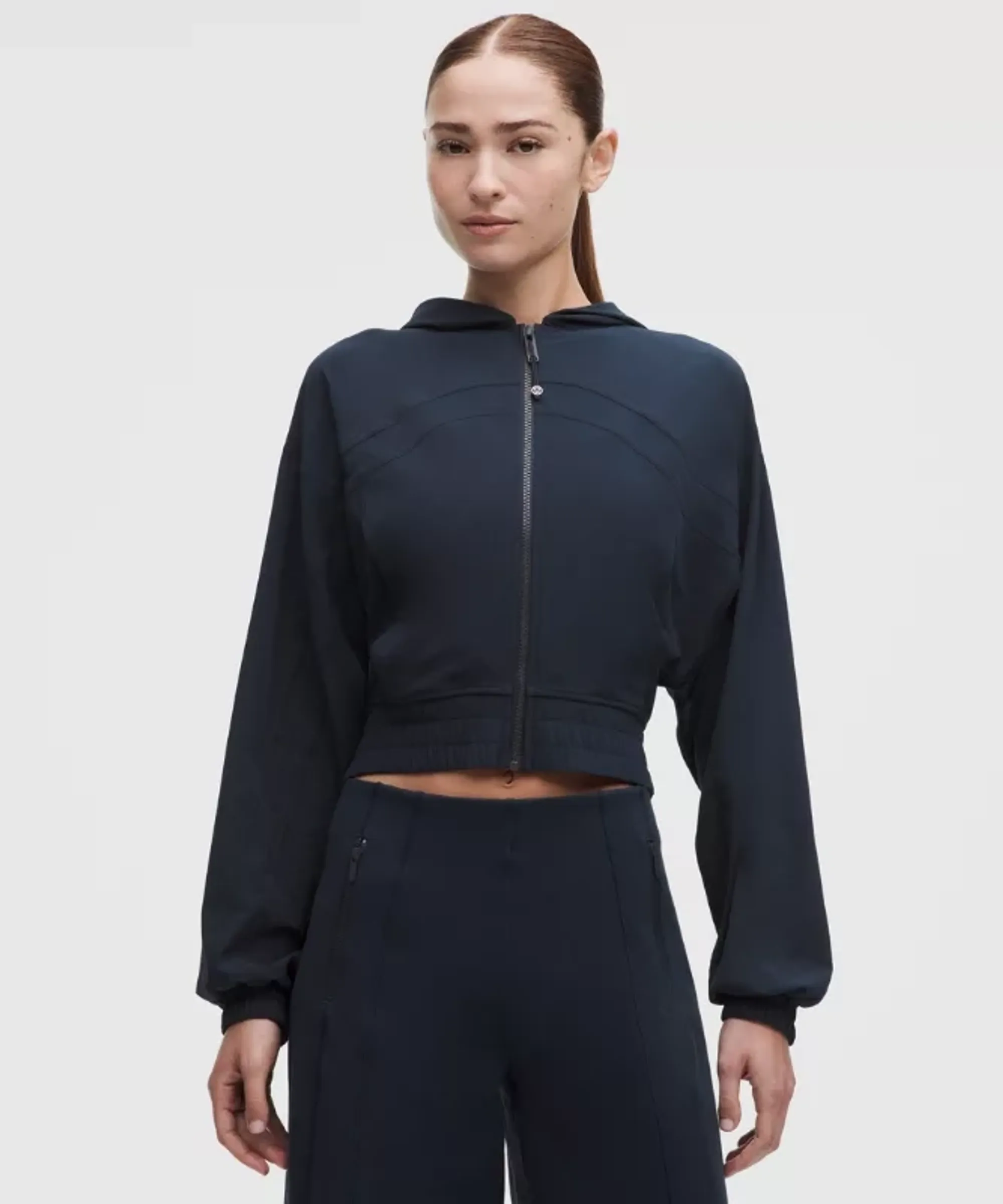lululemon – Women's Define Hooded Track Jacket Swift – Color Black/Blue – Size 14