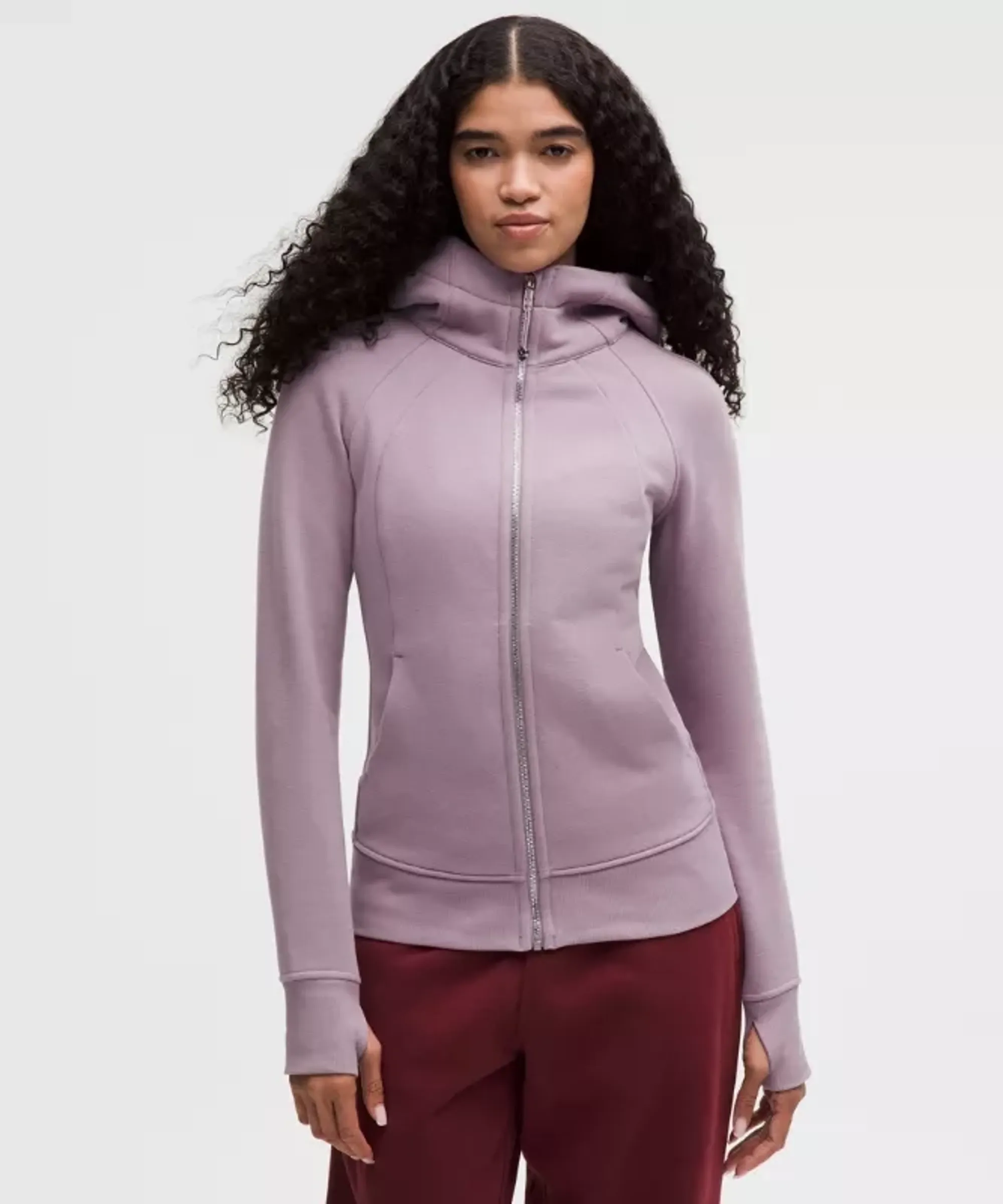 lululemon – Women's Scuba Full-Zip Hoodie – Color Silver/Purple – Size 12