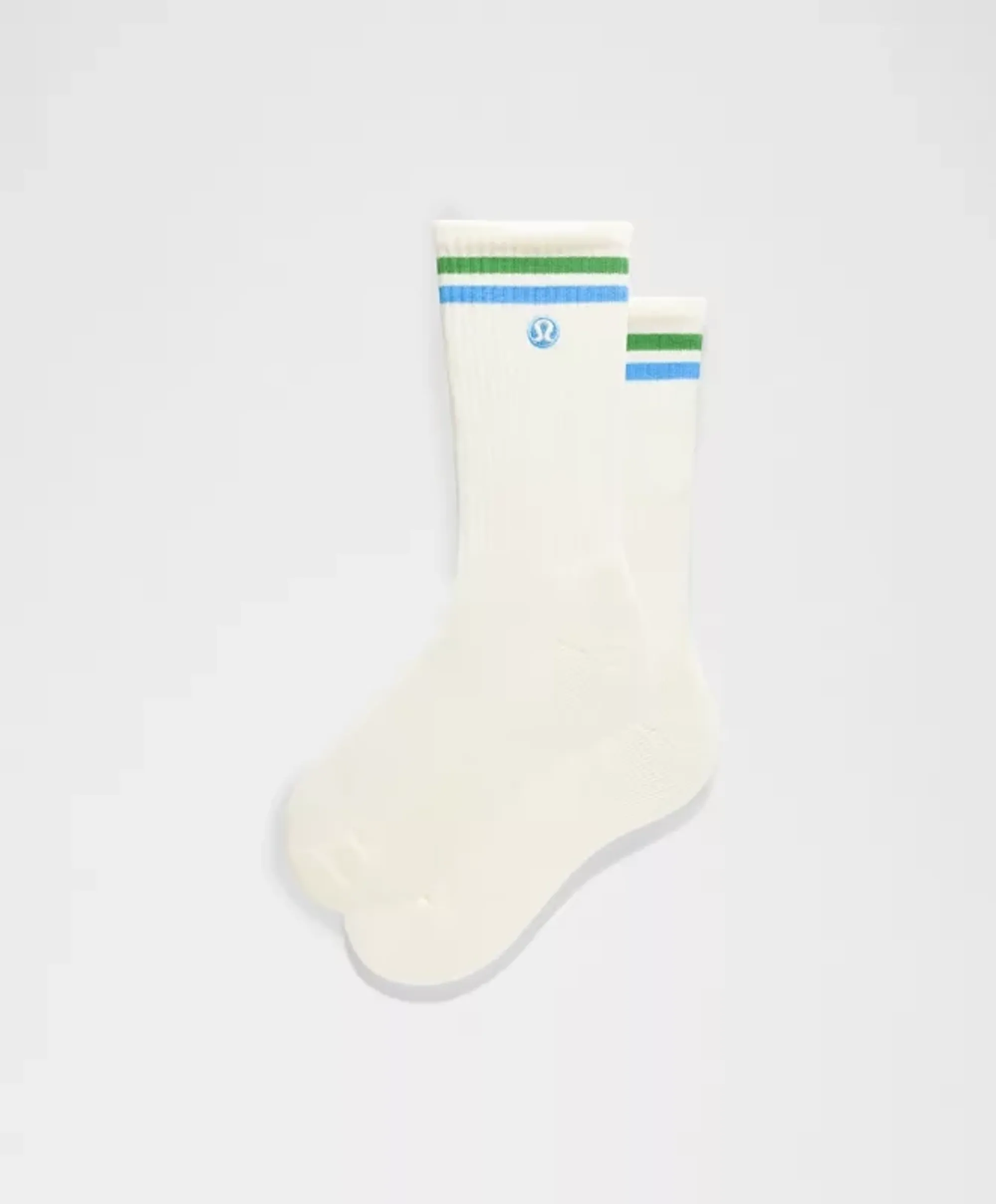 lululemon – Daily Essential Crew Socks Stripe – Color White – Size XL