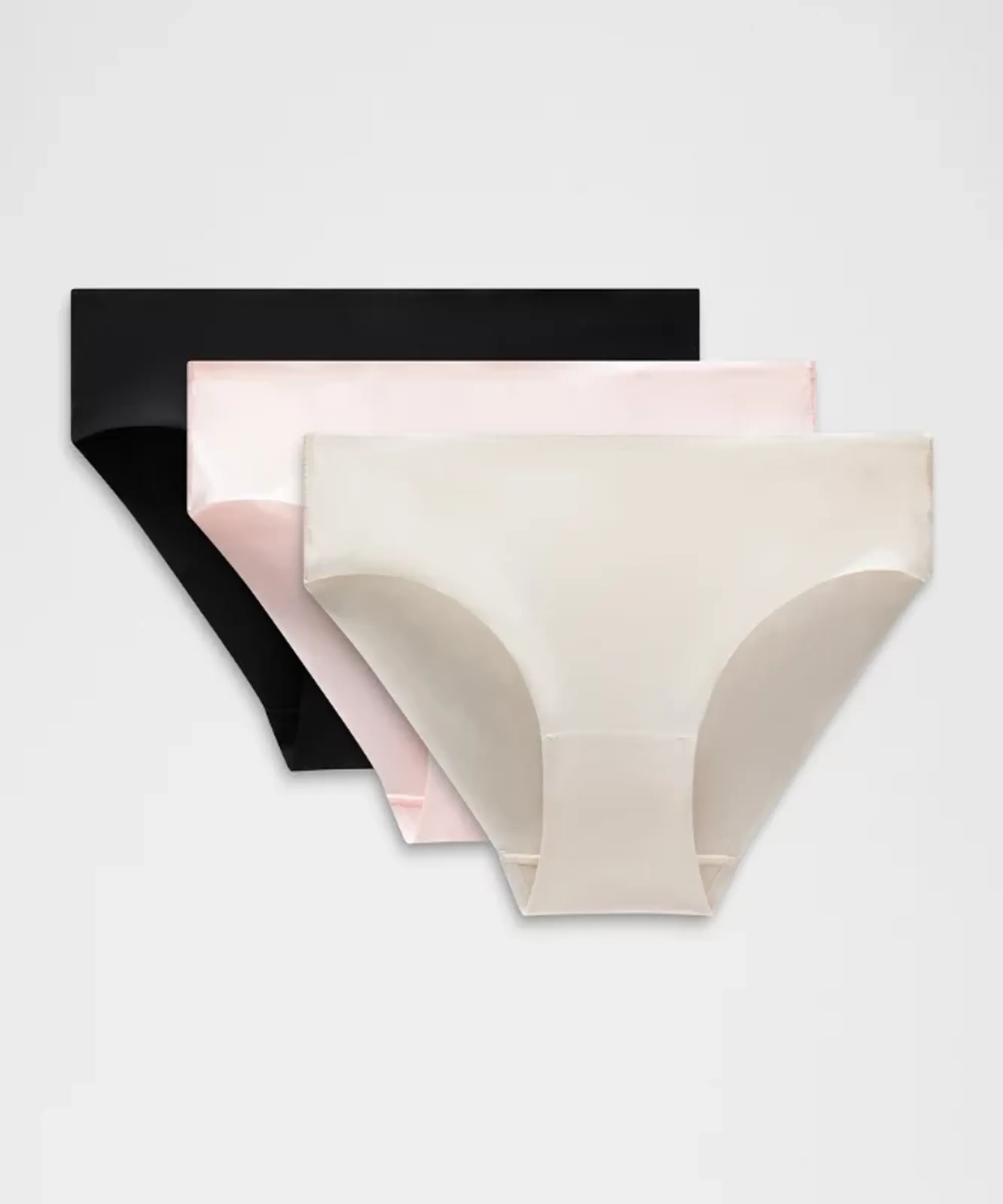 lululemon – Women's InvisiWear Mid-Rise Bikini Underwear 3 Pack – Color Black/Pink/White – Size XL