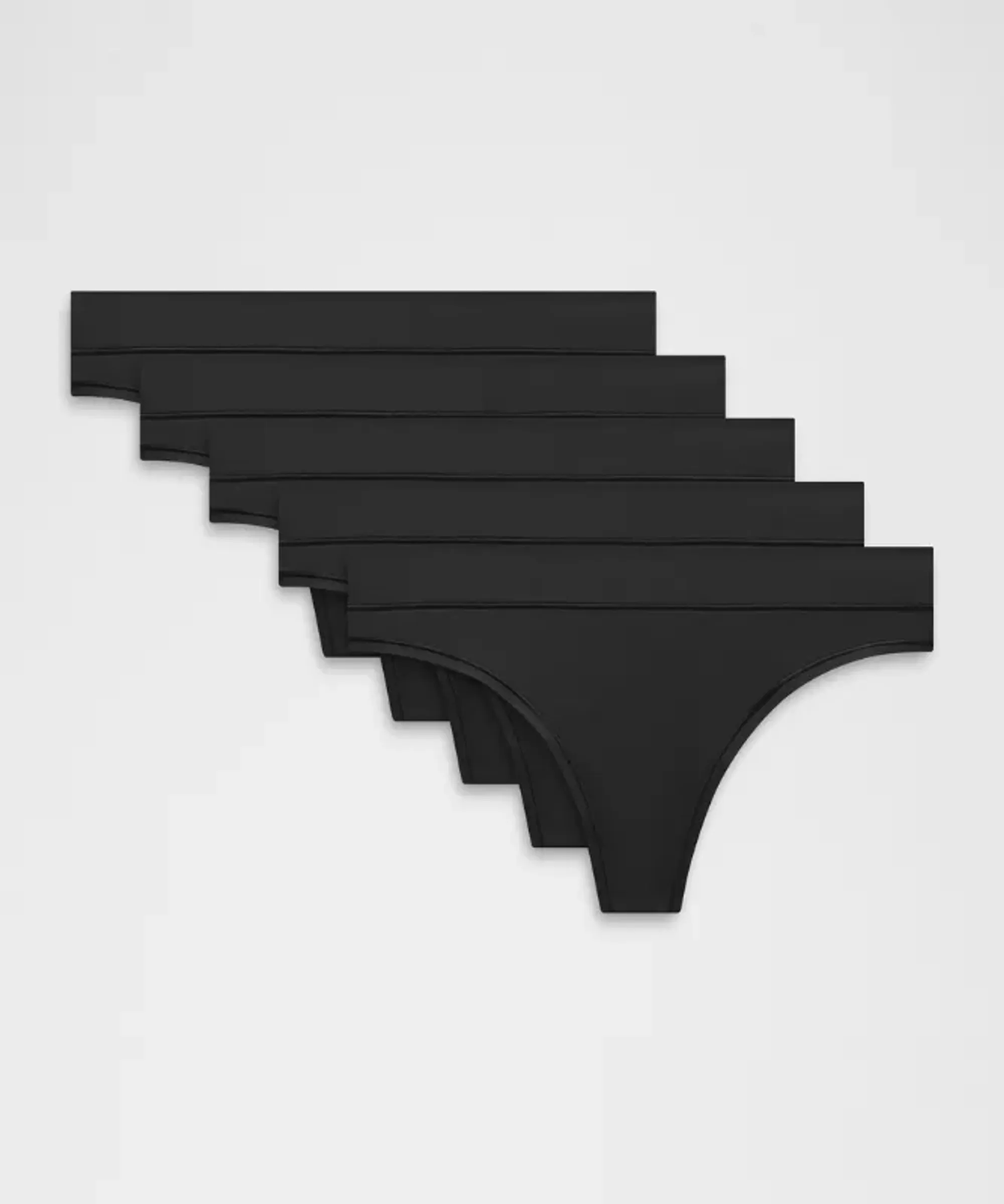 lululemon – Women's UnderEase Mid-Rise Thong Underwear 5 Pack – Color Black – Size Large