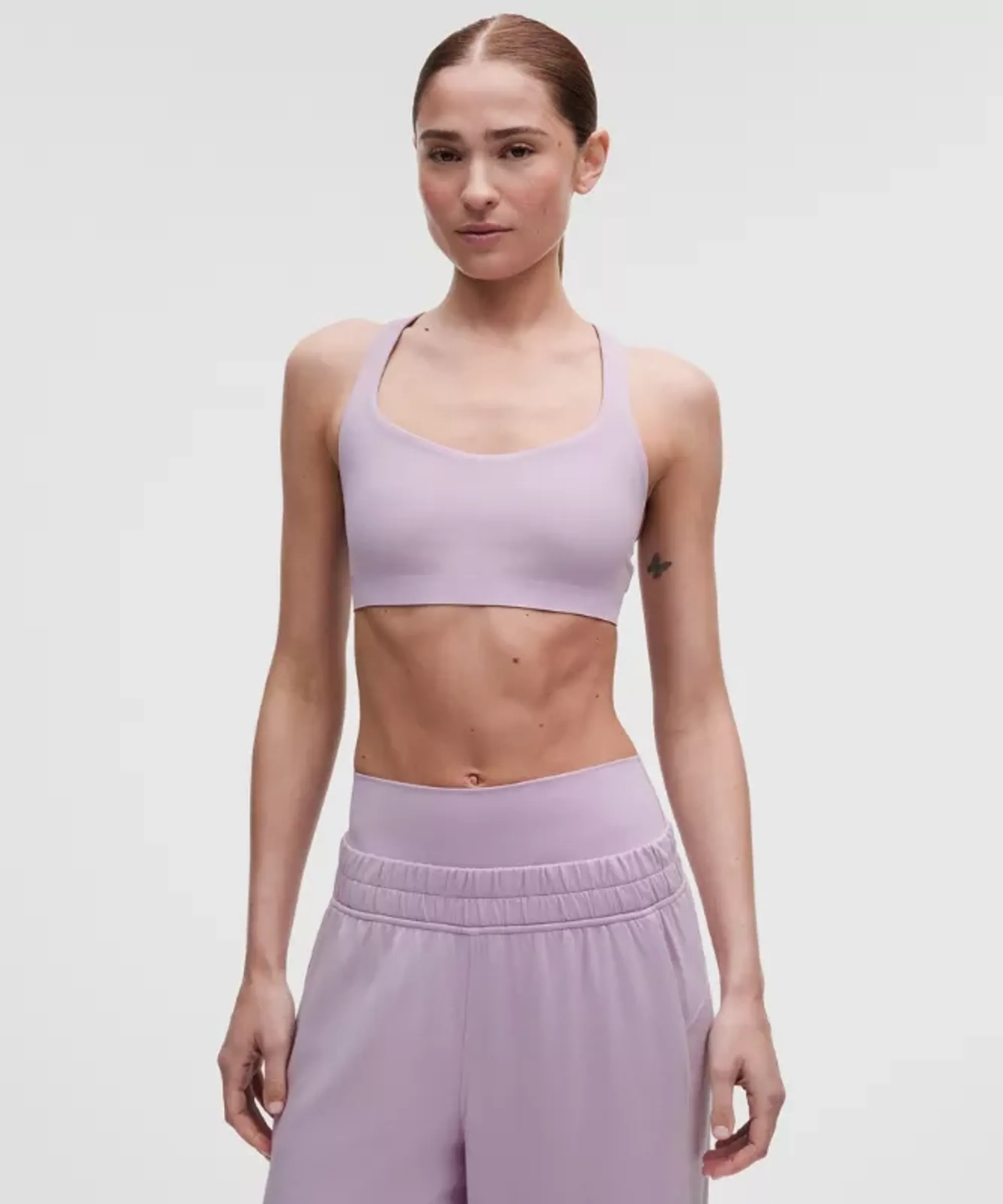 lululemon – Women's FlexyFlex Strappy Yoga Sports Bra Light Support, A-C Cups – Color Purple – Size 2XS/XS