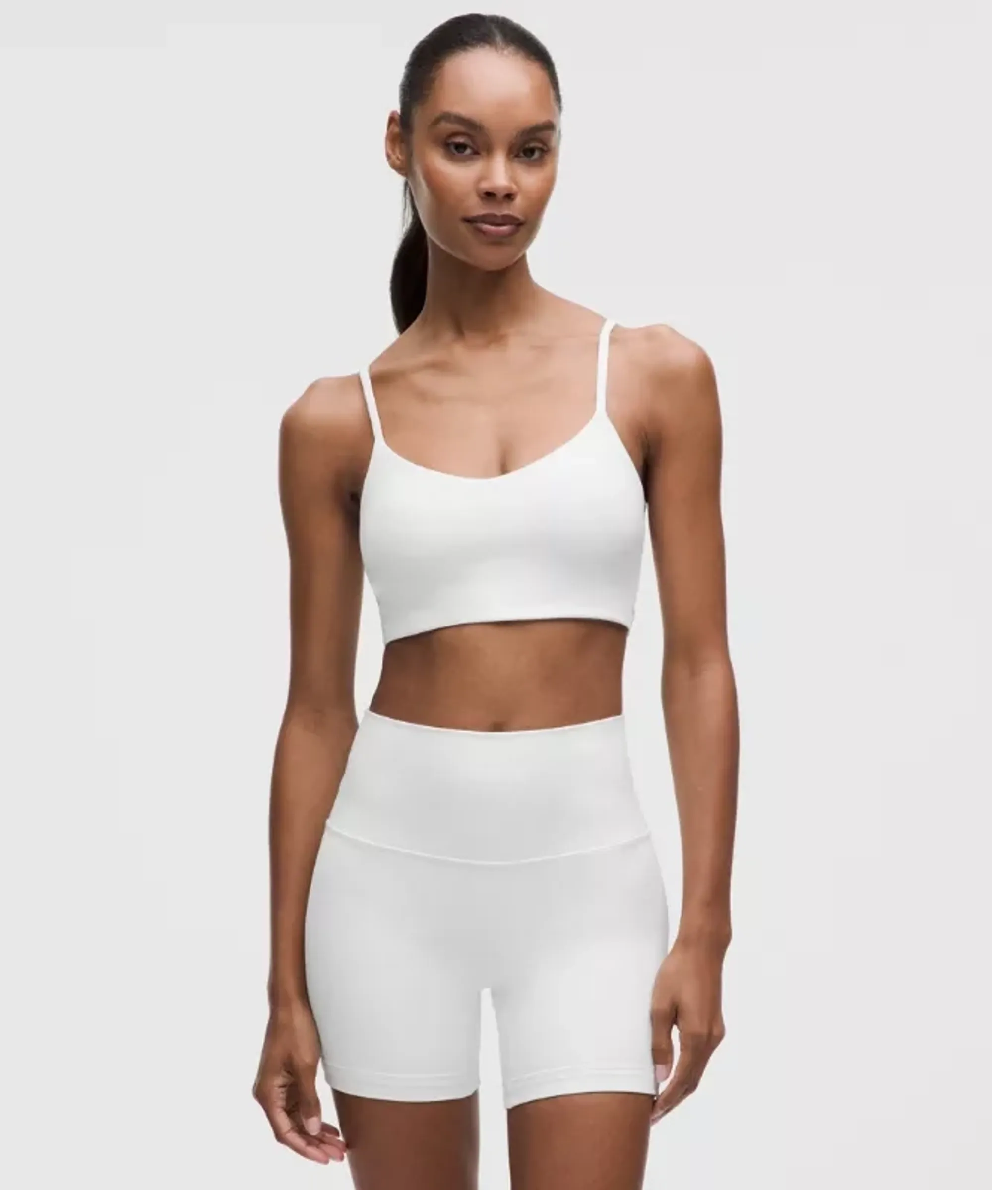 lululemon – Women's Bend This Cami Spaghetti-Strap Sports Bra Light Support, A-C Cups – Color White – Size Small/Medium